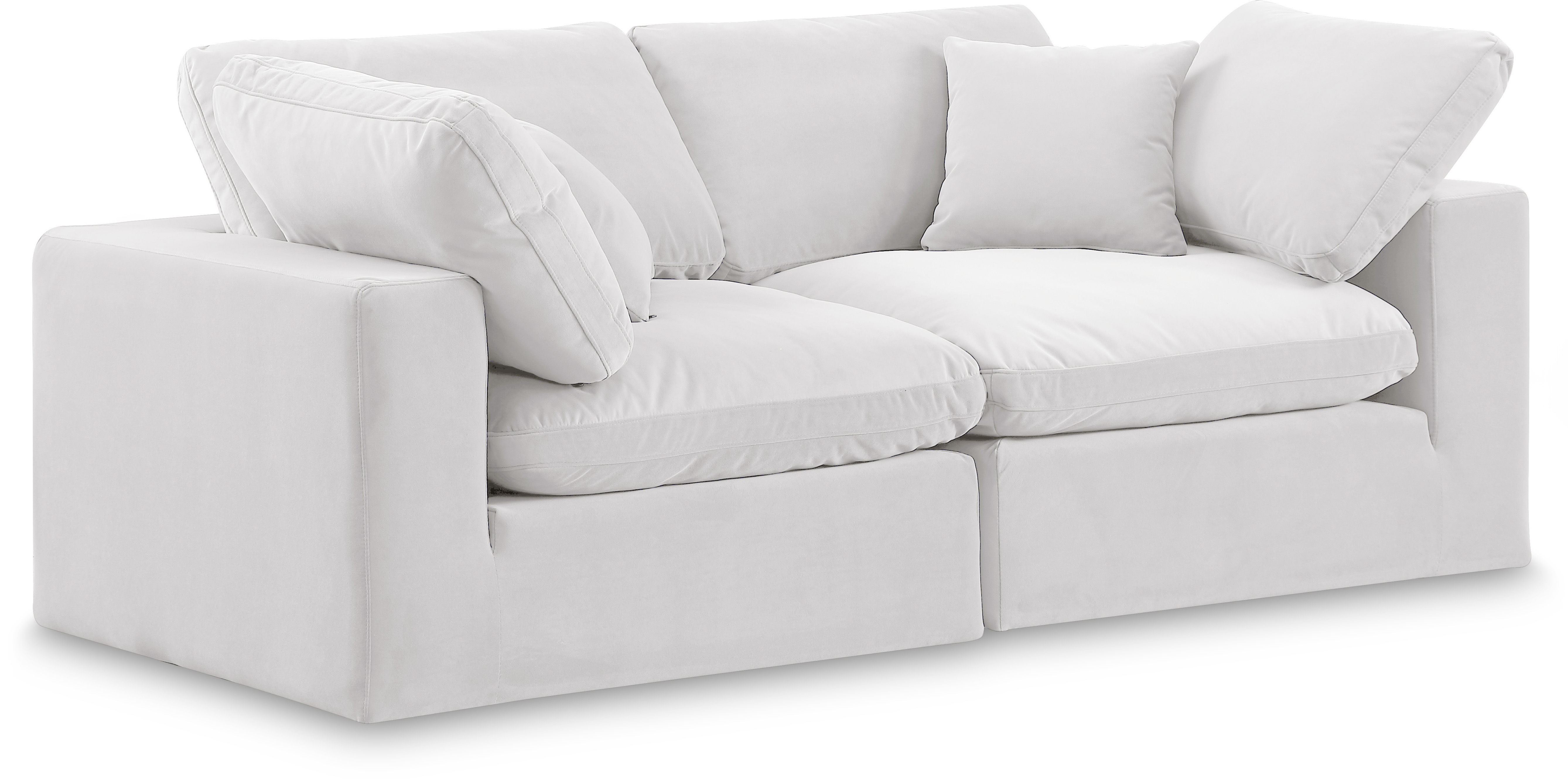 Comfy - Velvet Modular Sofa 2 Seats - White