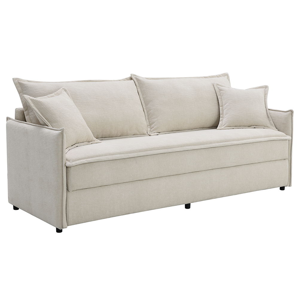 Elisea - Sofa With Sleeper - Beige Fabirc, beige, view 2