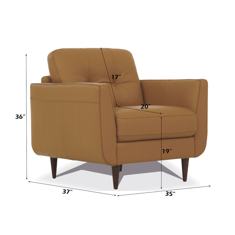 Radwan - Chair - Camel Leather, orange, view 3