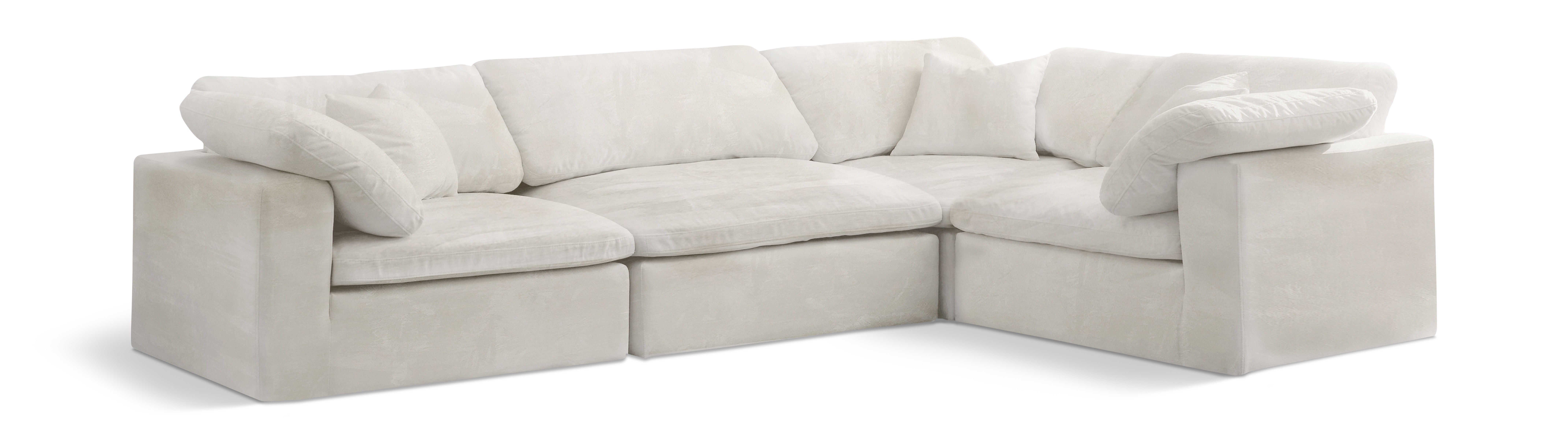 Cozy - 4 Piece Modular Corner Sectional - Cream