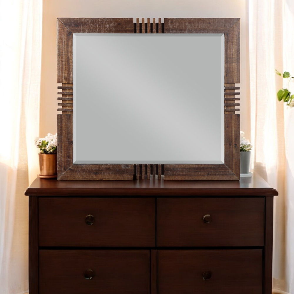 Andria - Mirror - Reclaimed Oak, light brown, view 3