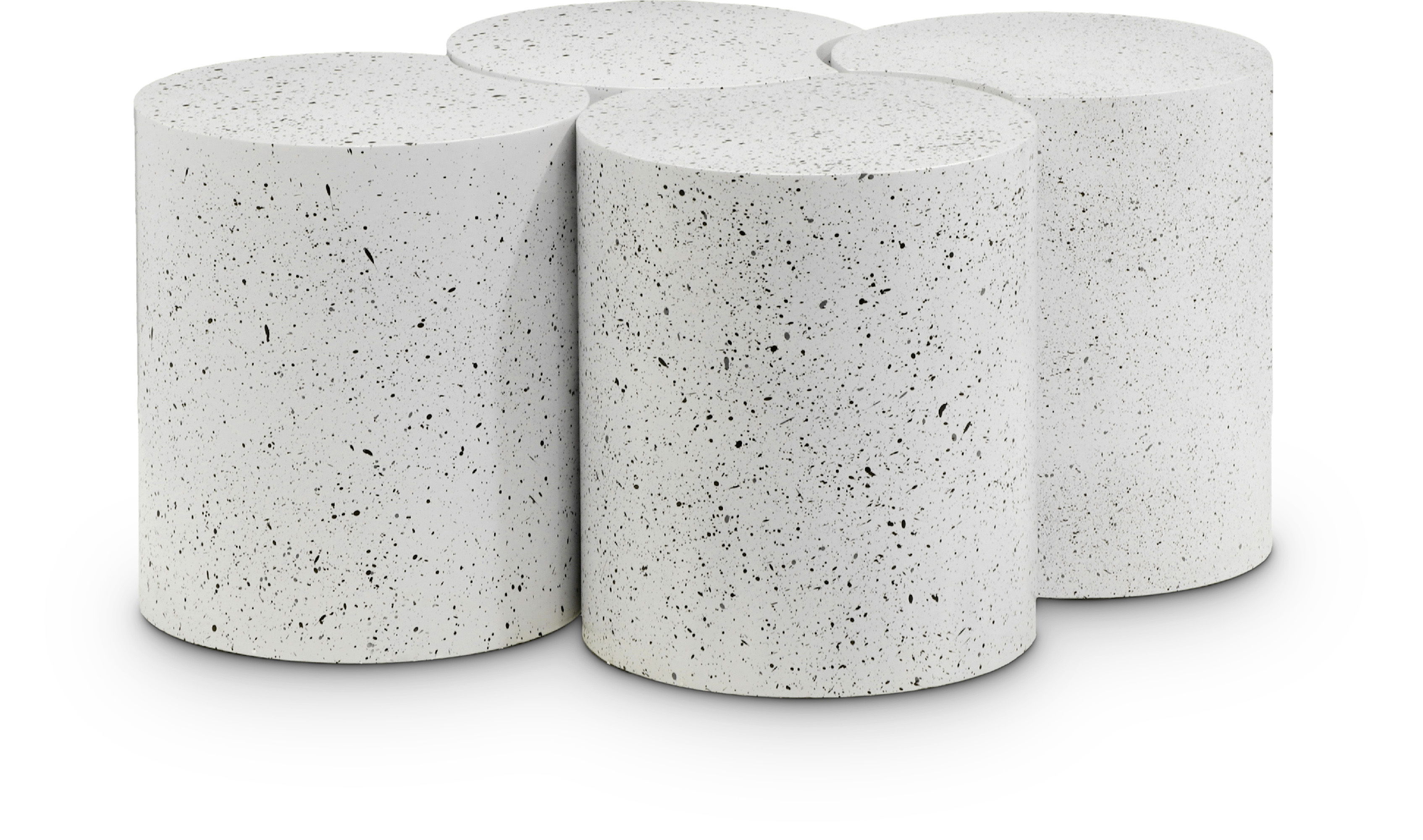 Dimple - 16" 4 Piece Modular Coffee Table - White Terazzo