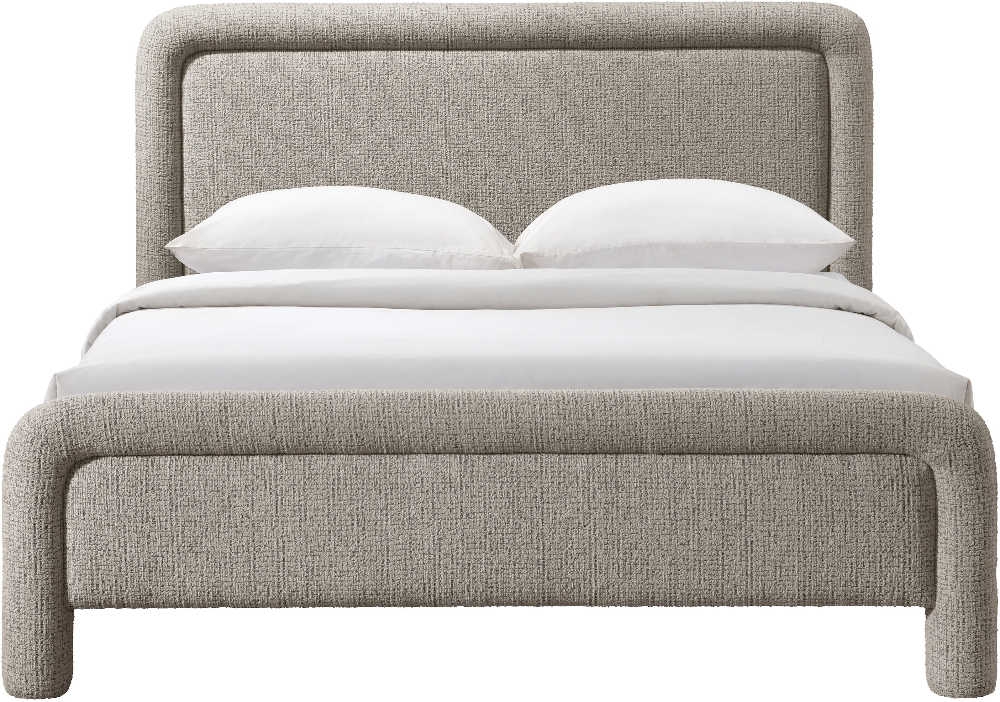 Baylor - Fabric With Interwoven Chenille Upholstered Full Bed - Taupe