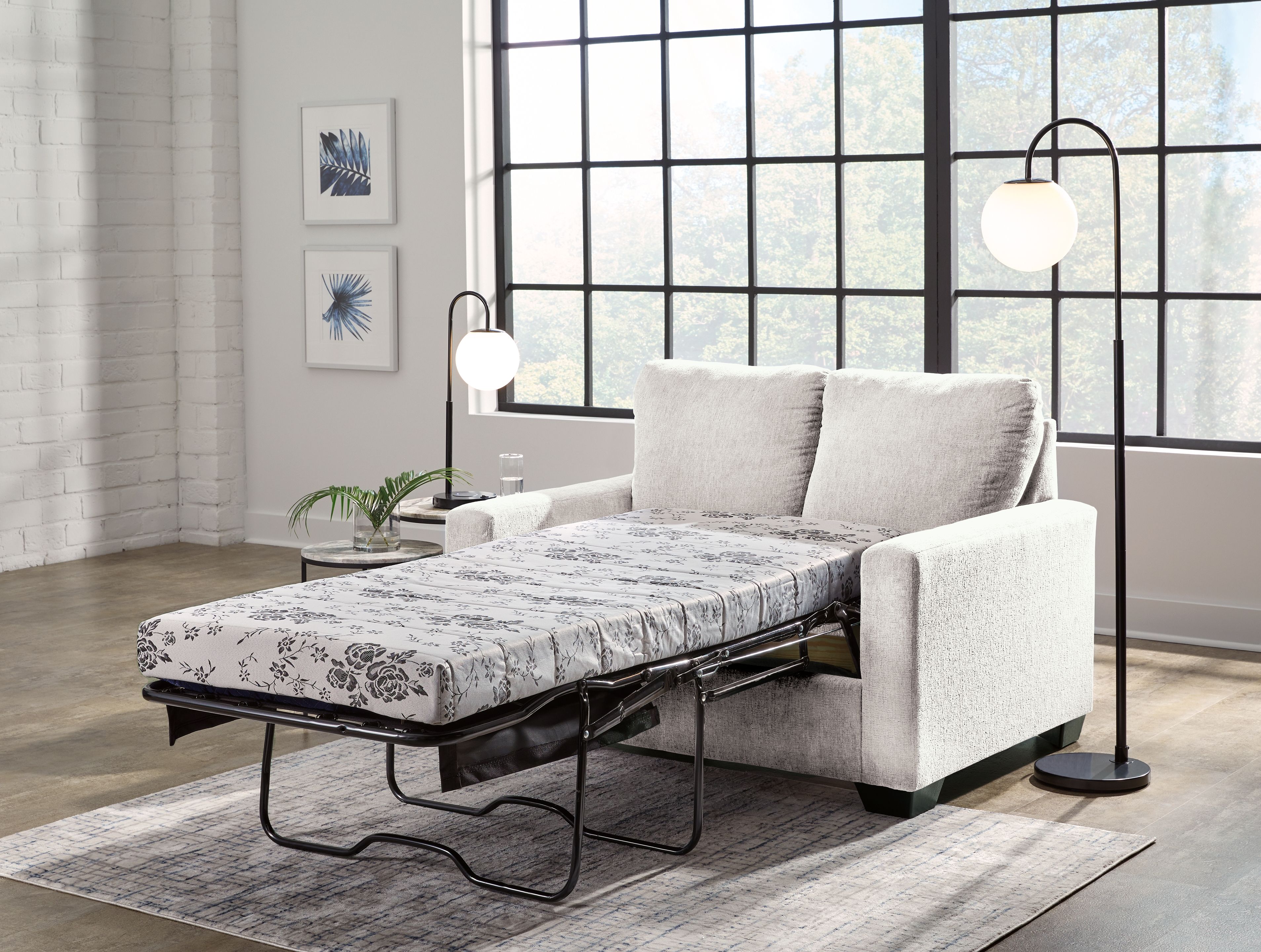 Ashley Furniture Rannis - Twin Sofa Sleeper - Snow - Image 9