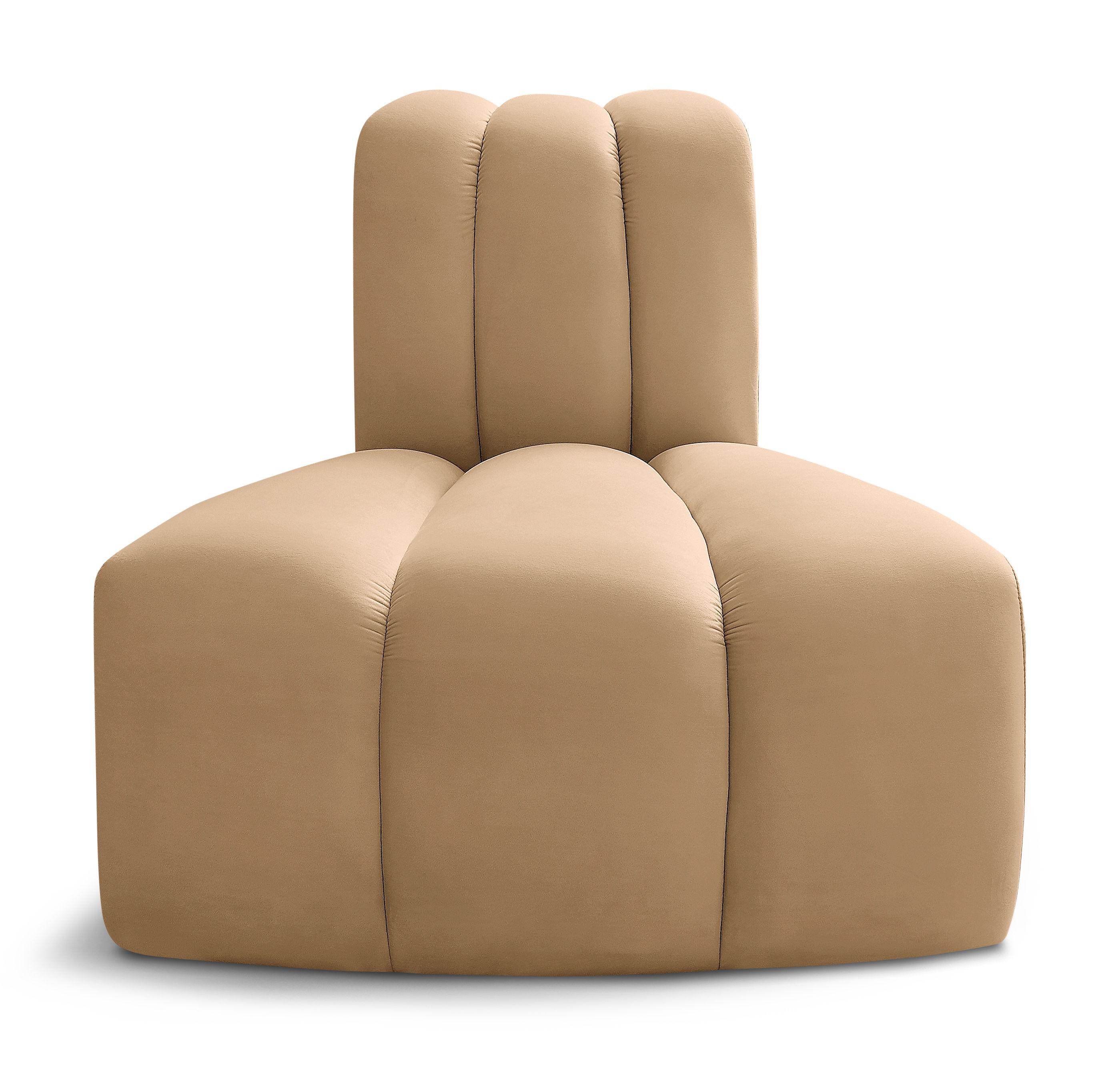 Arc - Velvet Reverse Corner Chair - Camel