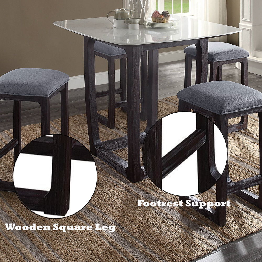 Razo - Counter Height Stool - Fabric & Weathered Espresso, black, view 3