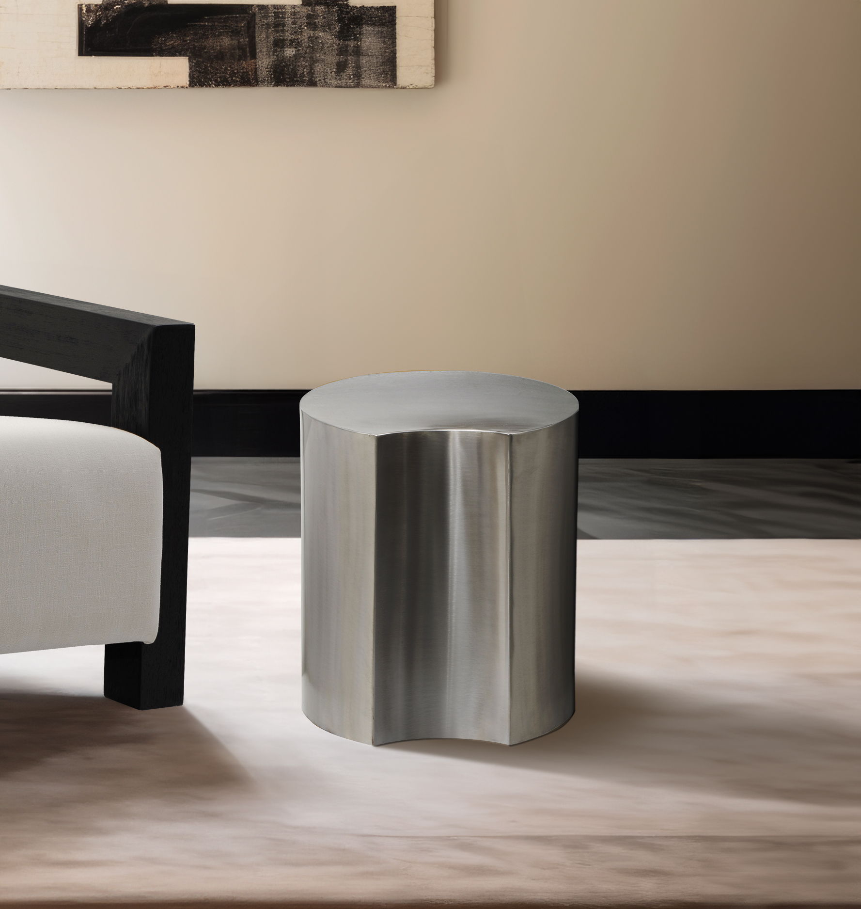 Dimple - 18" End Table - Silver