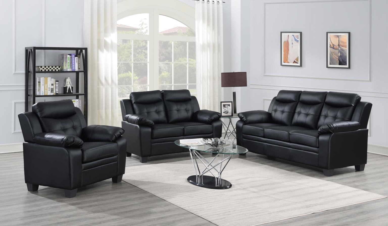 U467 - 2 Piece Living Room Set (Sofa & Loveseat) - Black