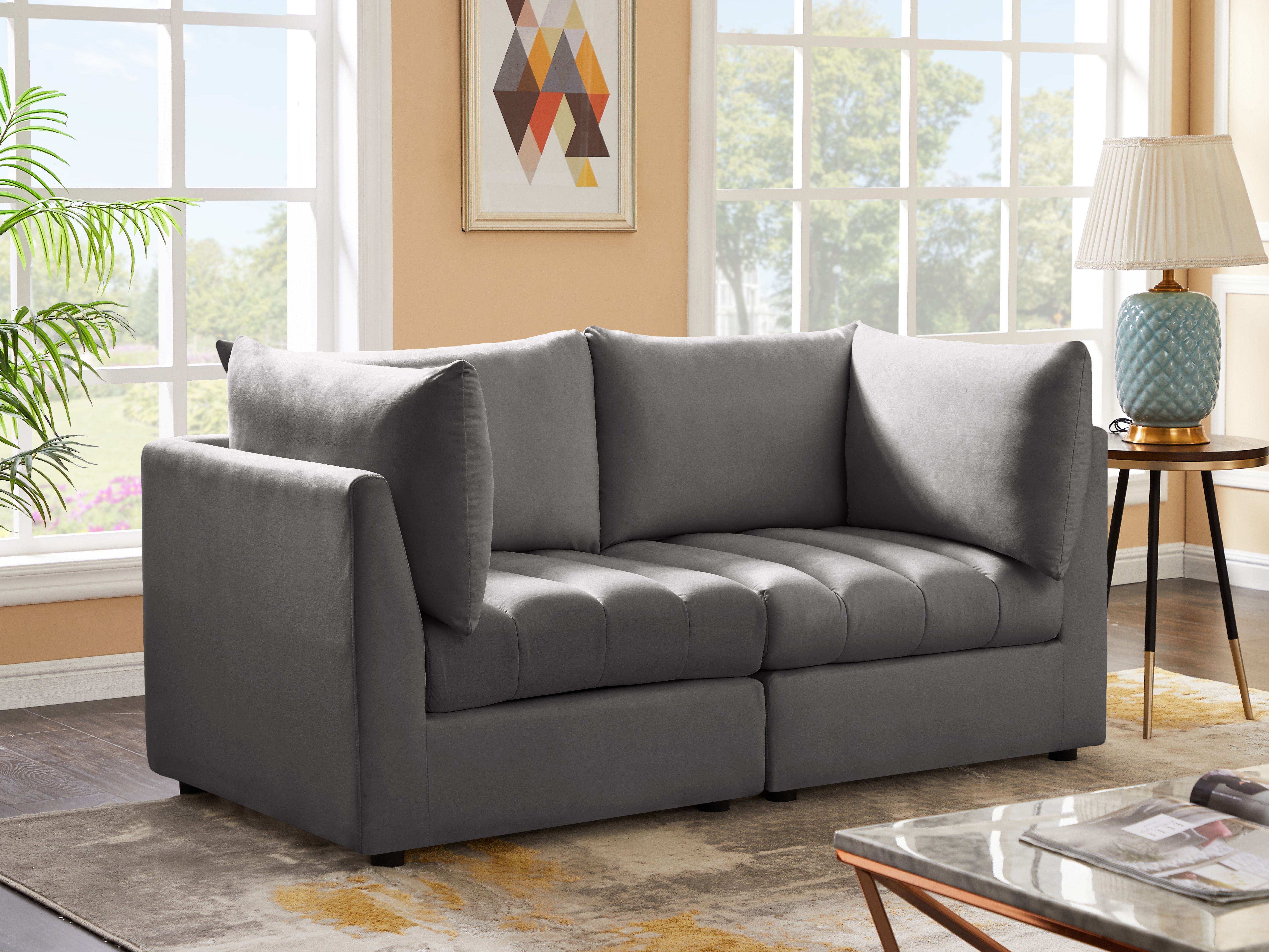 Jacob - Modular 2 Piece Sofa - Gray