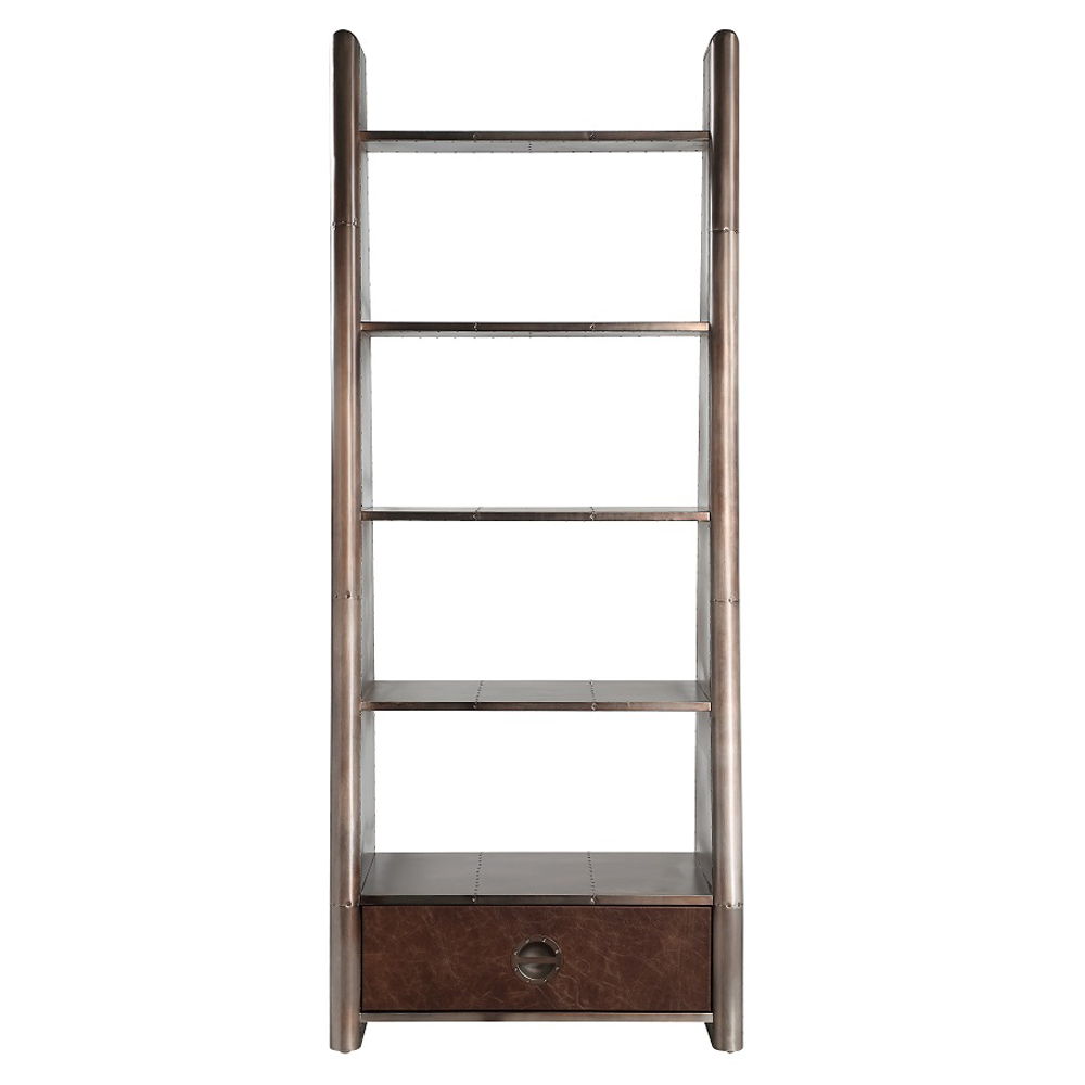 Brancaster - Bookcase - Aluminum, dark brown, view 5