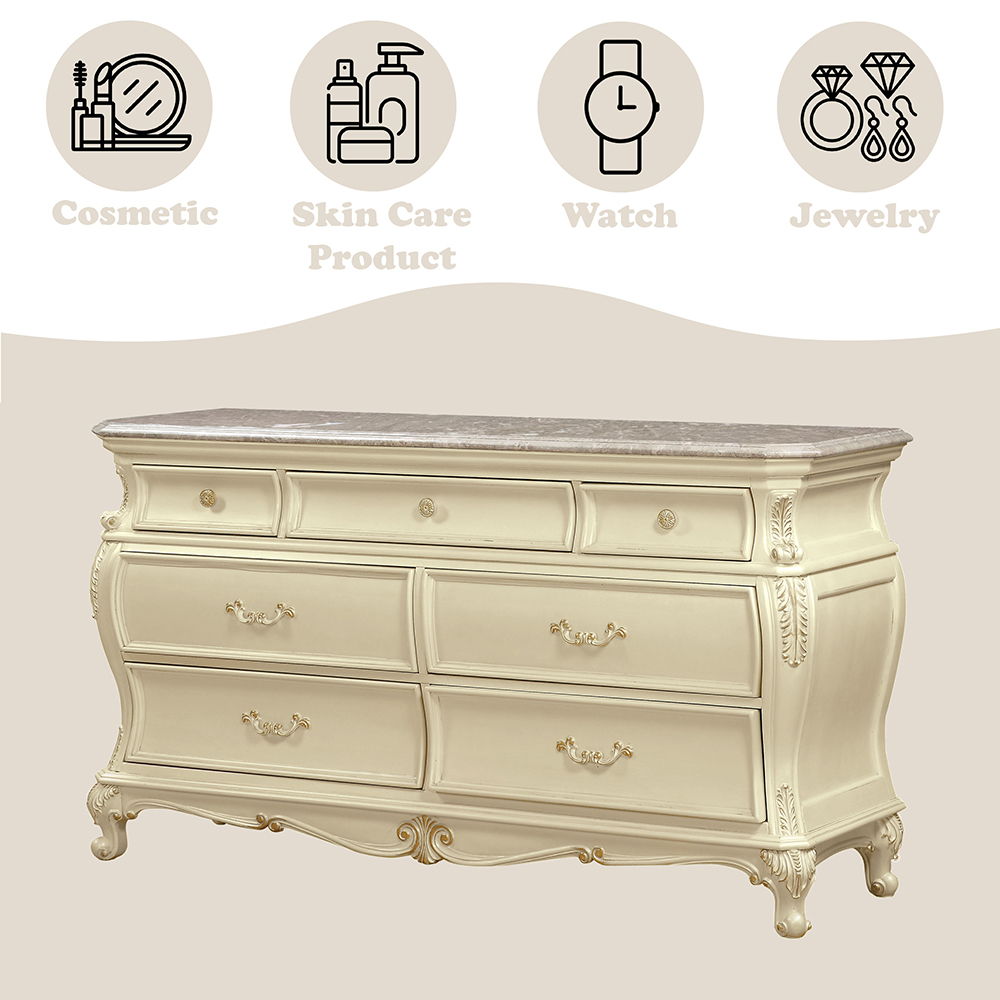 Chantelle - Dresser - Pearl White Finish, white, view 3