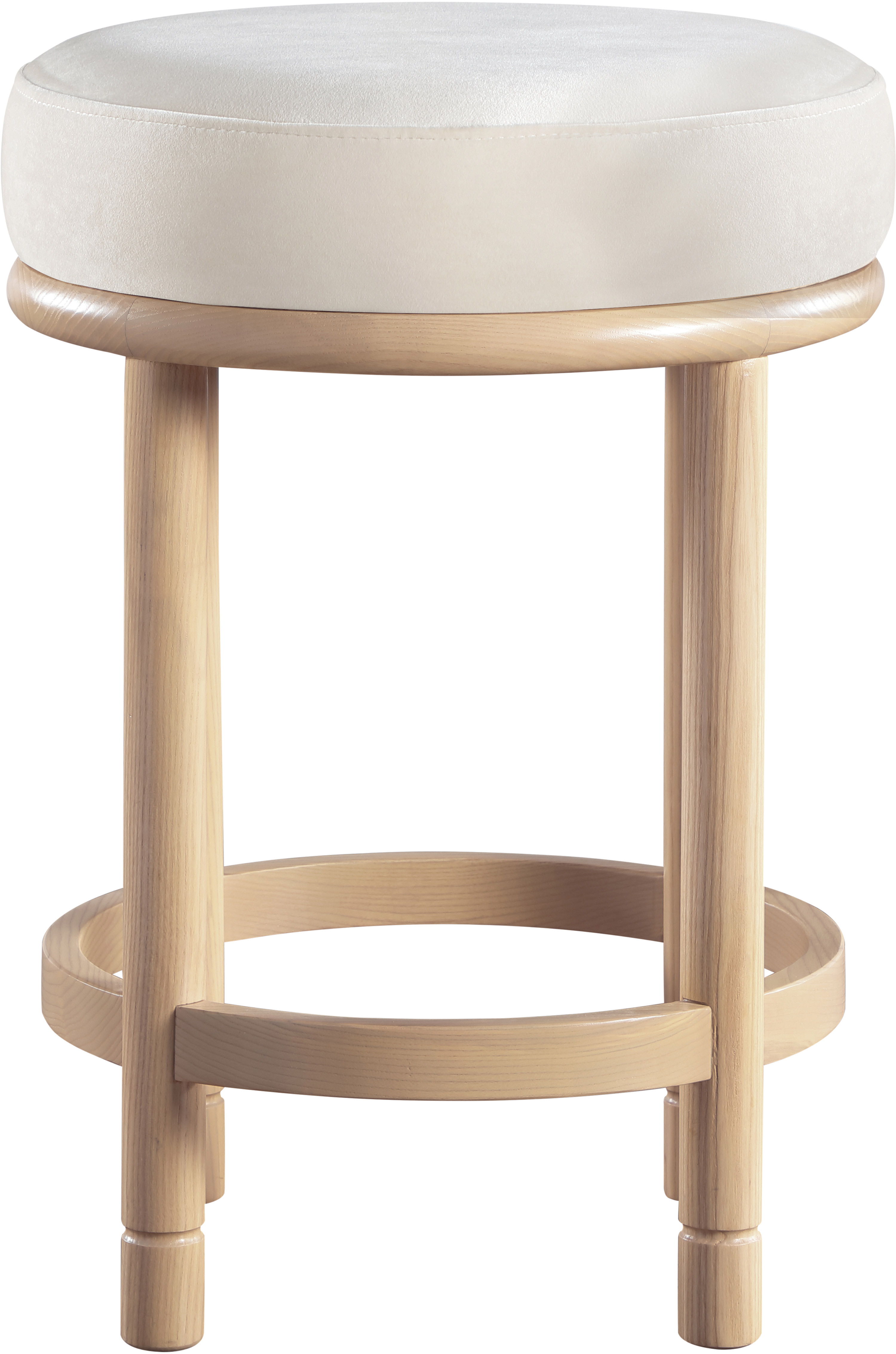 Monette - Counter Stool With Natural Base - Cream