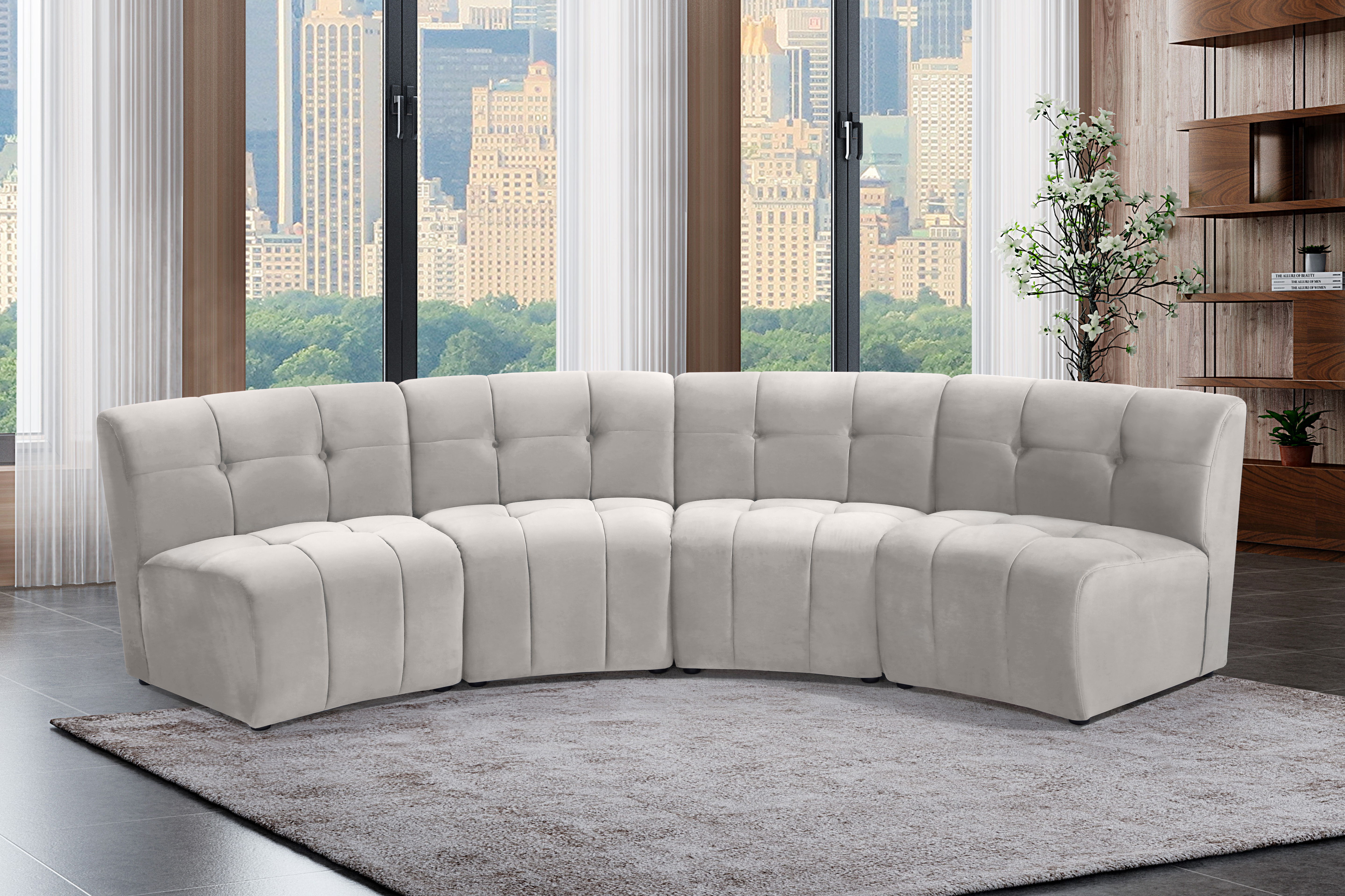 Limitless - 4 Piece Modular Sectional - Cream