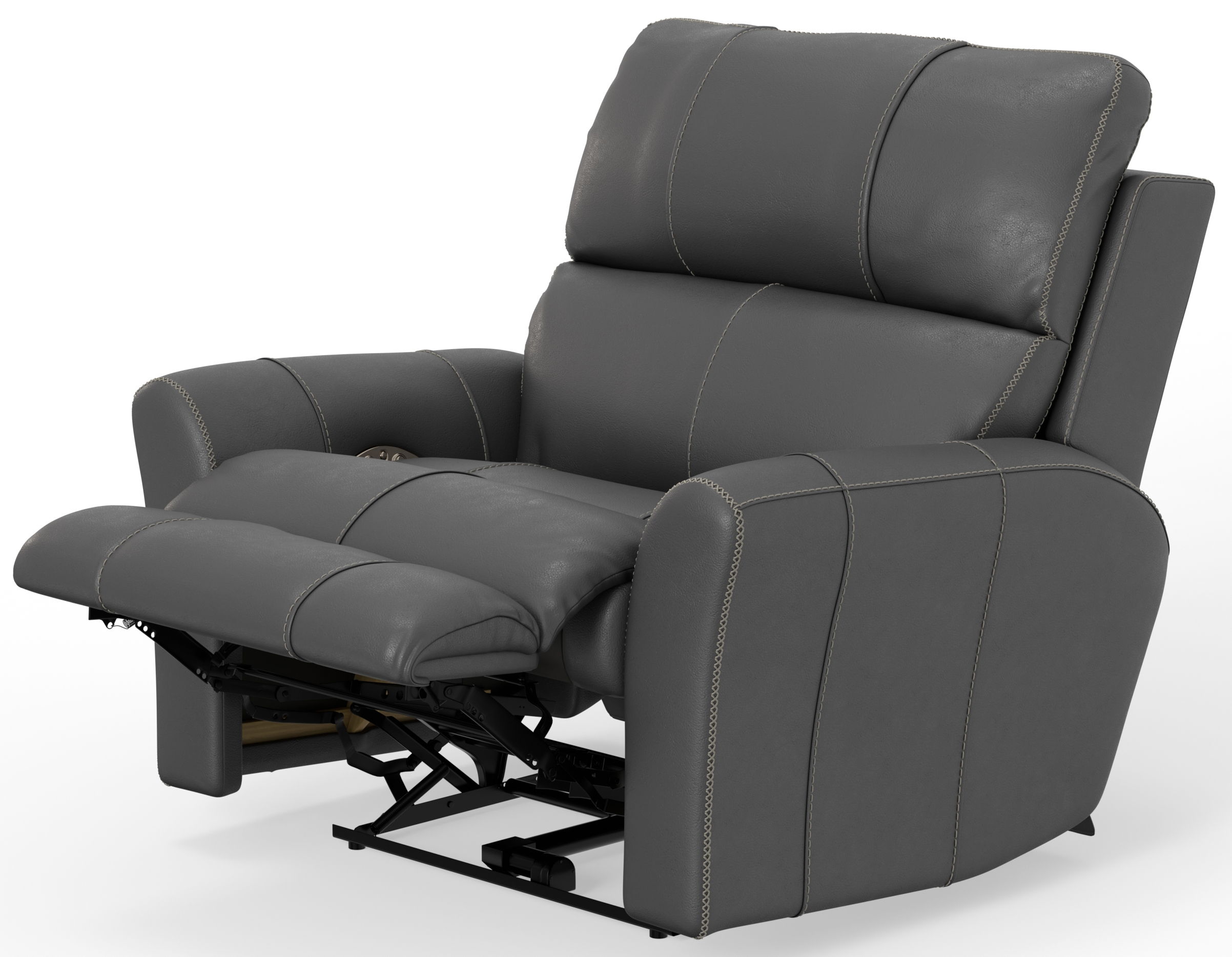 Fredda - Italian Leather Match Power Zero Gravity Recliner With Power Adjustable Headrest - Anthracite