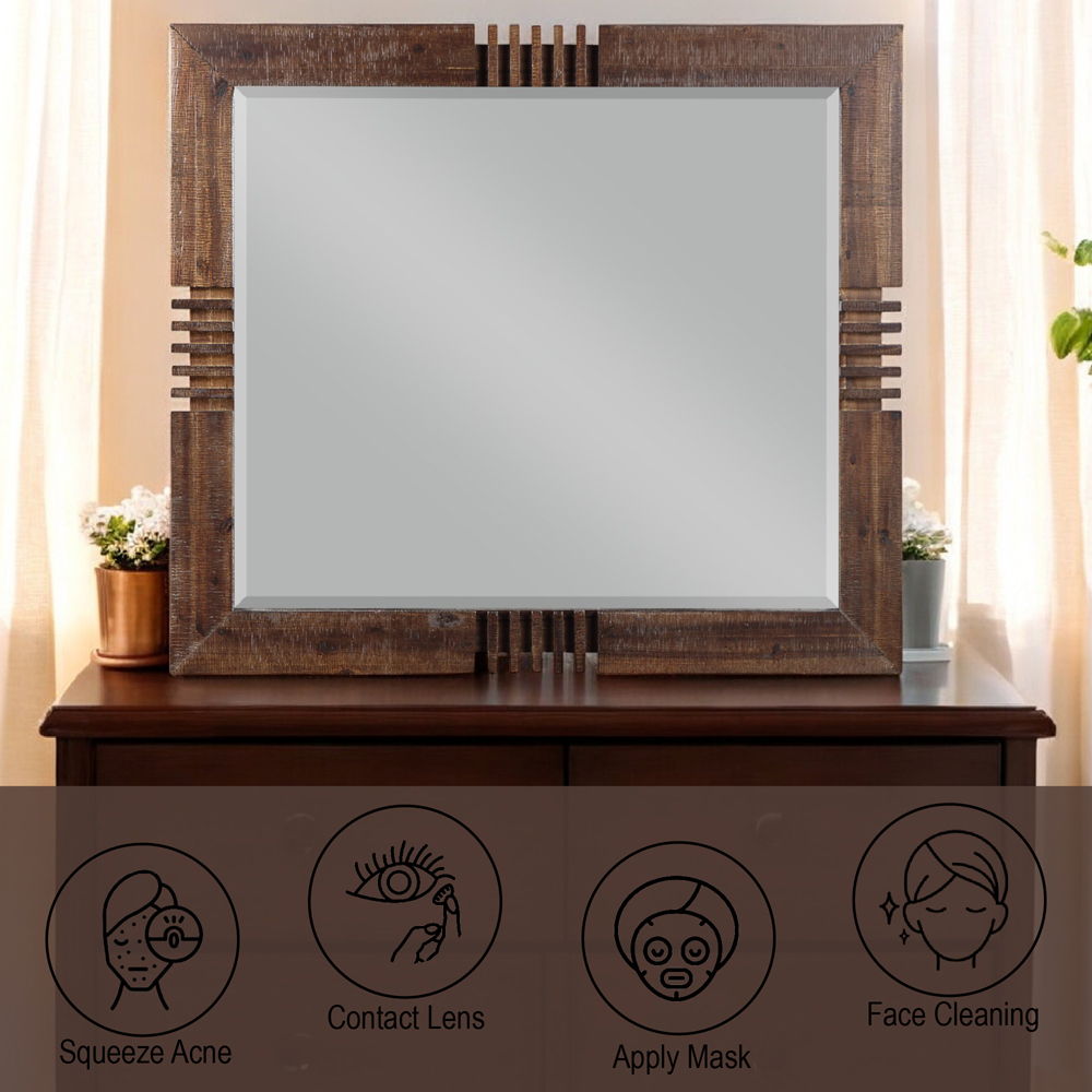 Andria - Mirror - Reclaimed Oak, light brown, view 5