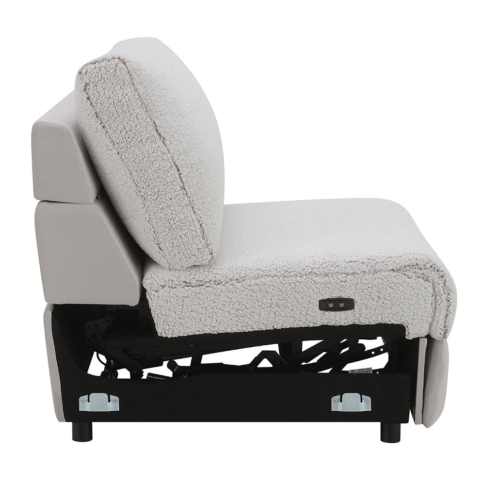 Tarrance - Modular Power Armless Recliner - Gray, light gray, view 4