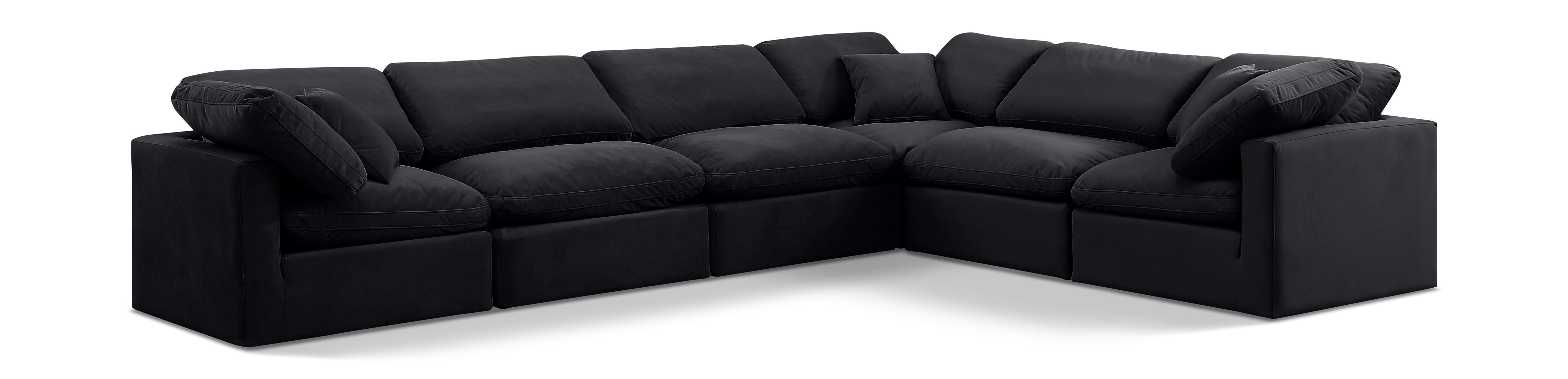 Indulge - Velvet 6 Piece Modular Corner Sectional - Charcoal