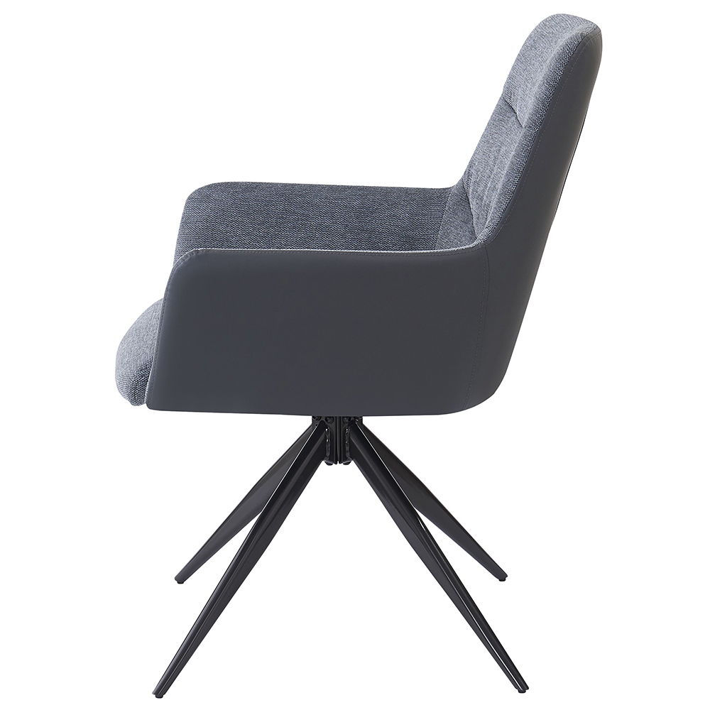 Hester - Arm Chair (Set of 2) - Gray Fabric, dark gray, view 3
