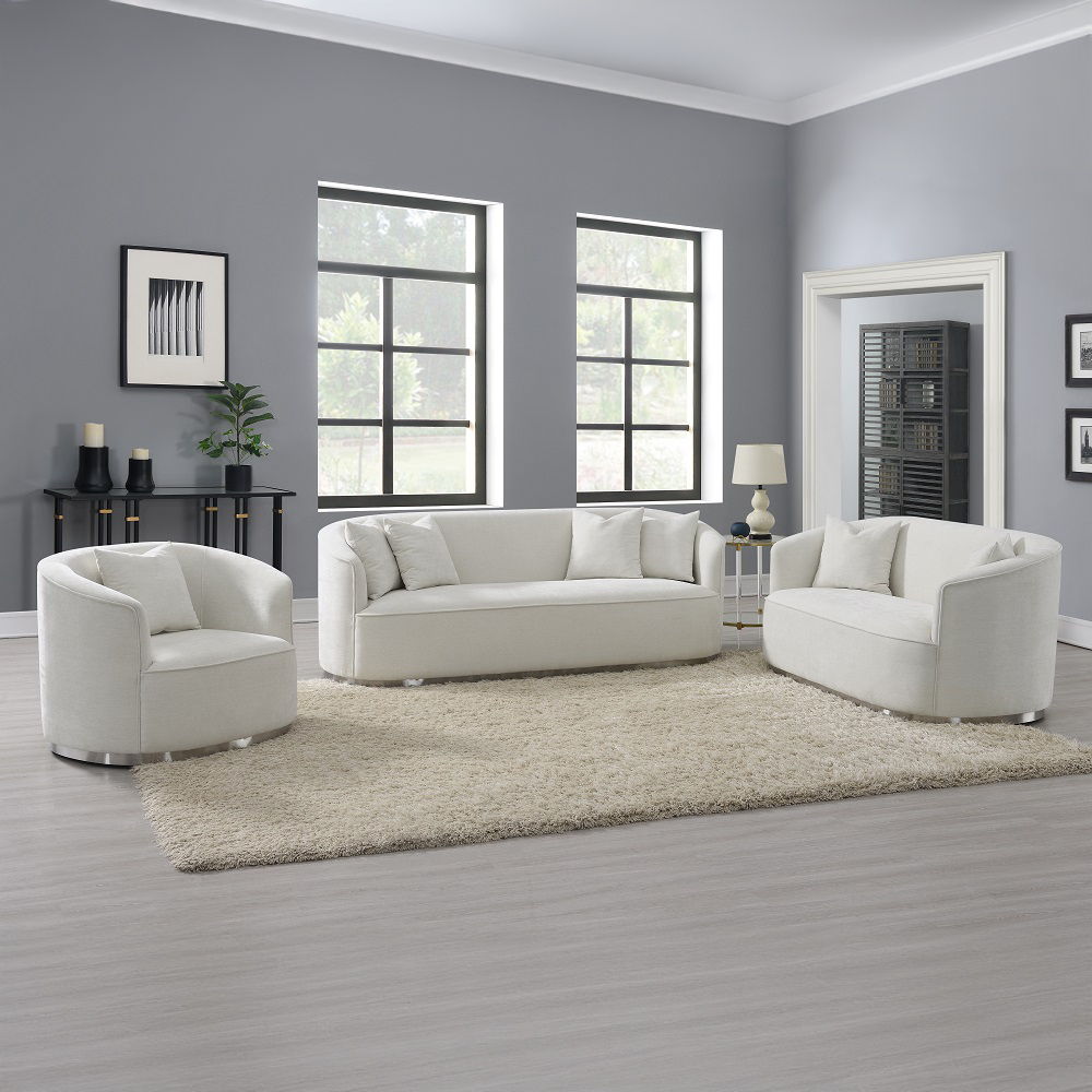 Odette - Chair With Pillow - Beige Chenille, white, view 8