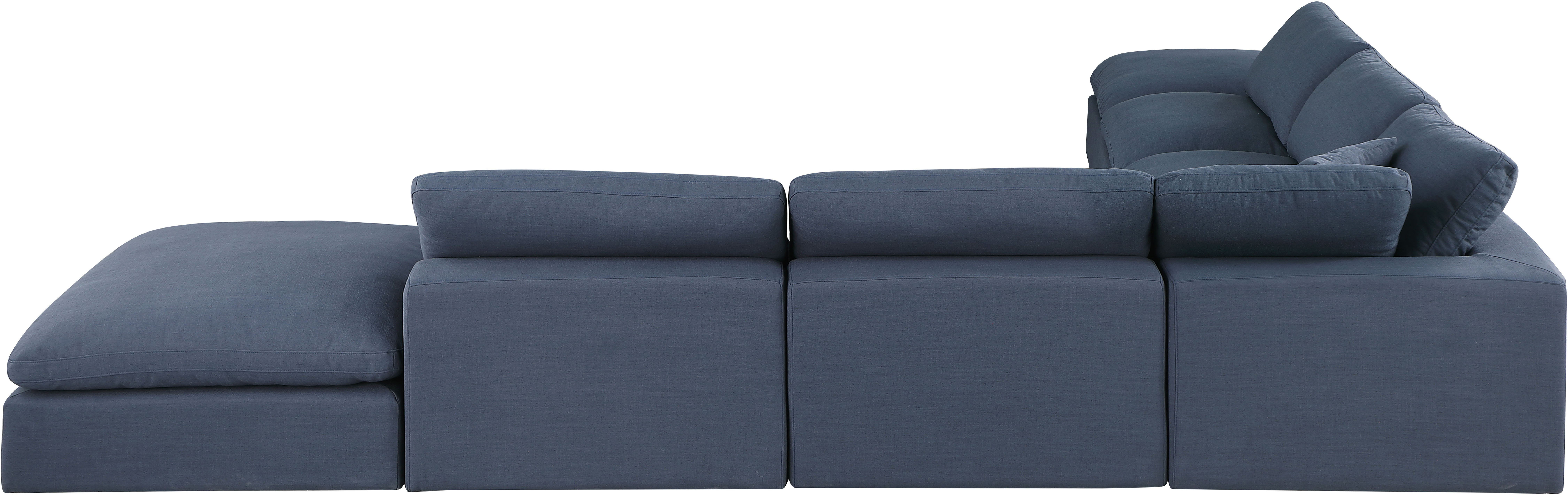 Comfy - 7 Piece Linen Modular Corner Sectional - Blue