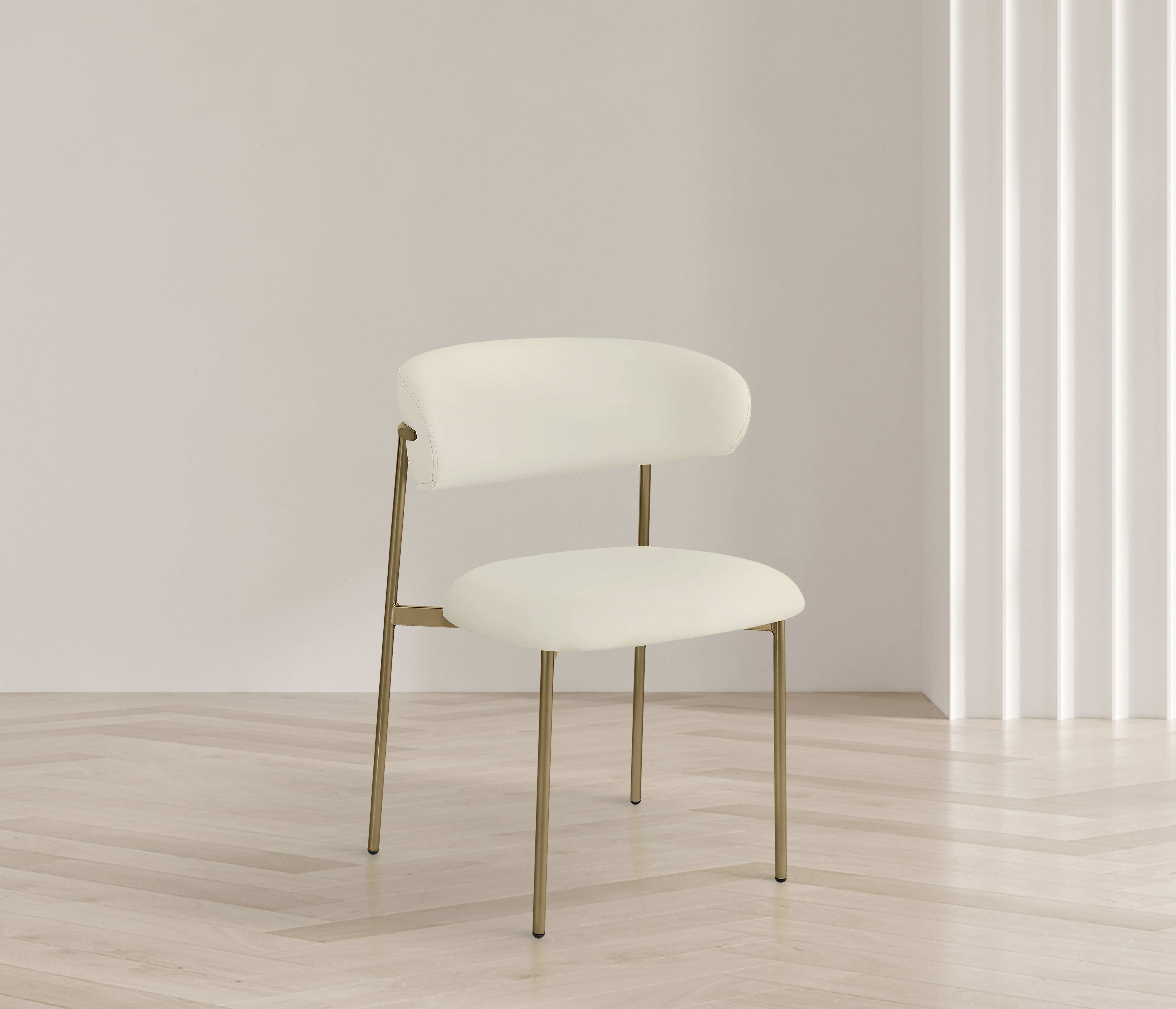 Lupita - Faux Leather Dining Chair (Set of 2) - Cream