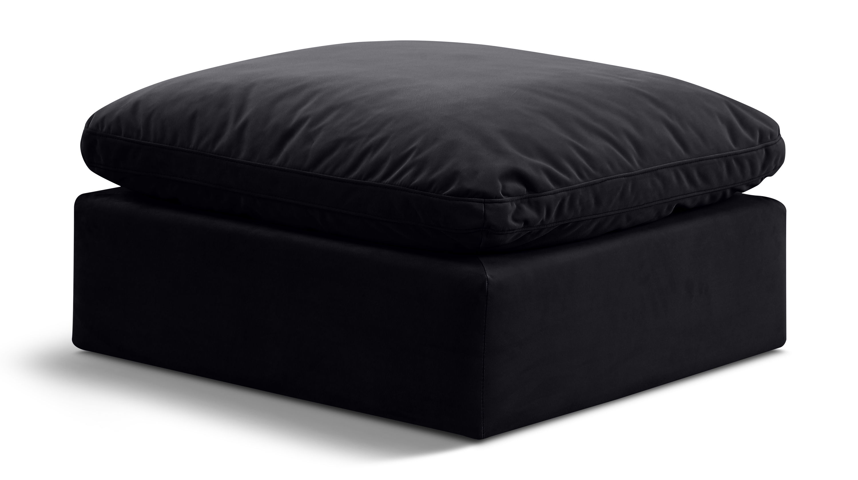 Indulge - Velvet Ottoman - Black