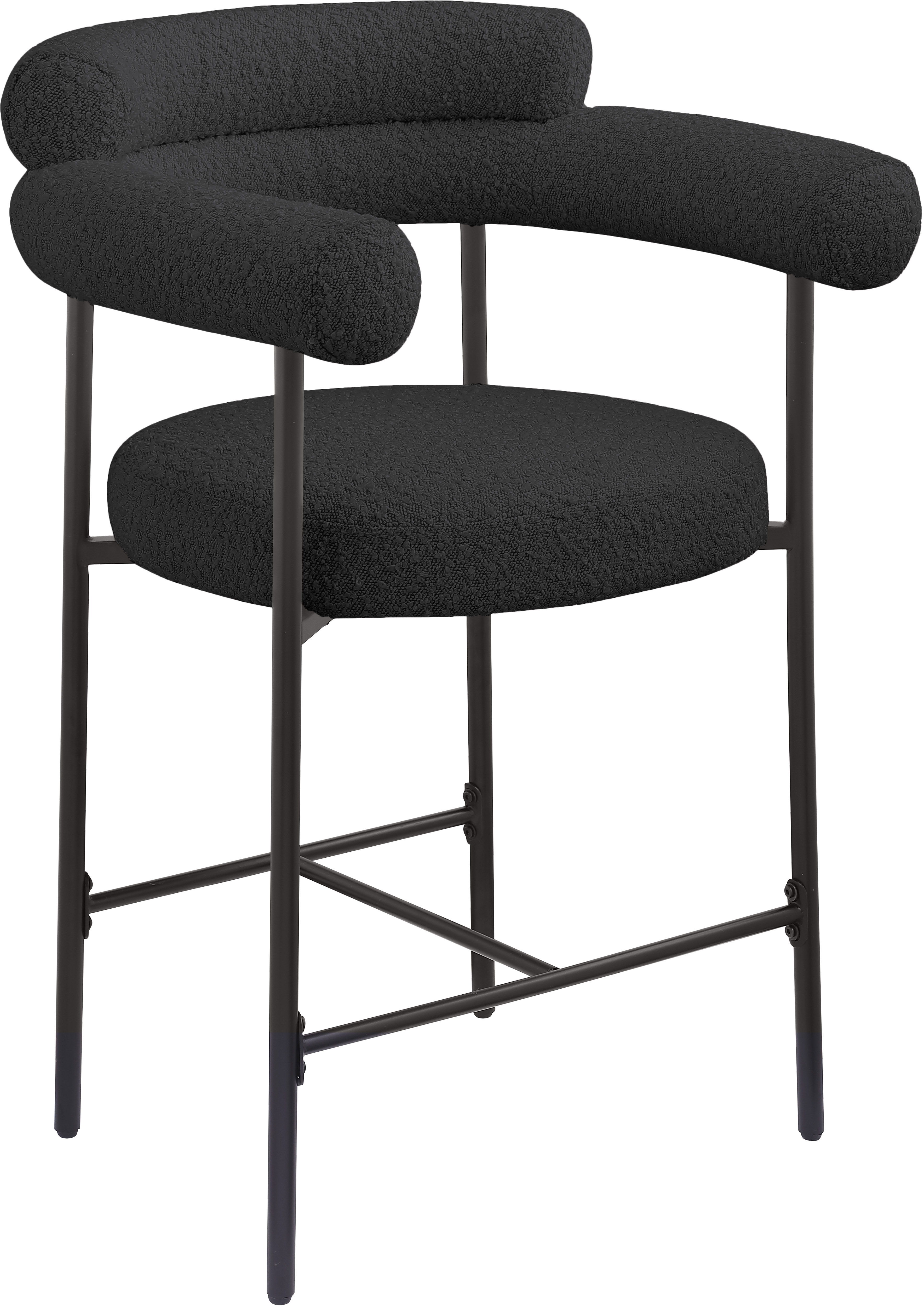 Blake - Counter Stool With Black Base (Set of 2) - Black