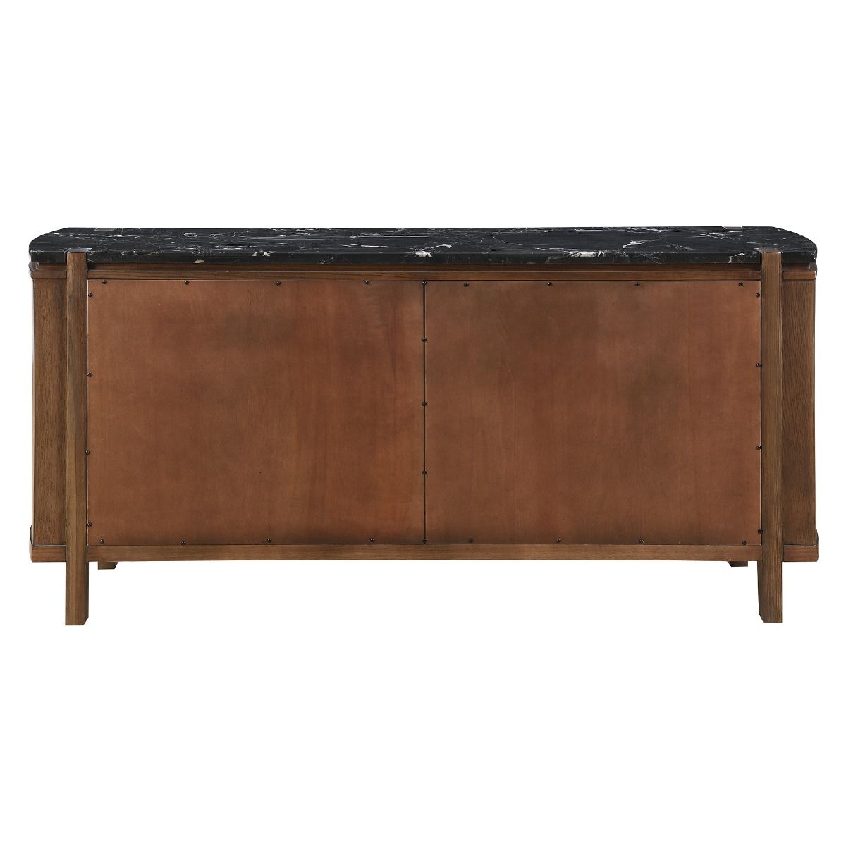 Estella - Server With Marble Top - Black Natural Marble Top & Walnut, dark brown, view 3