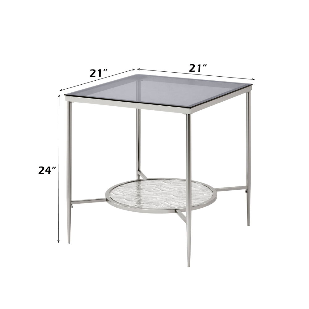 Adelrik - End Table - Glass & Chrome, silver, view 5