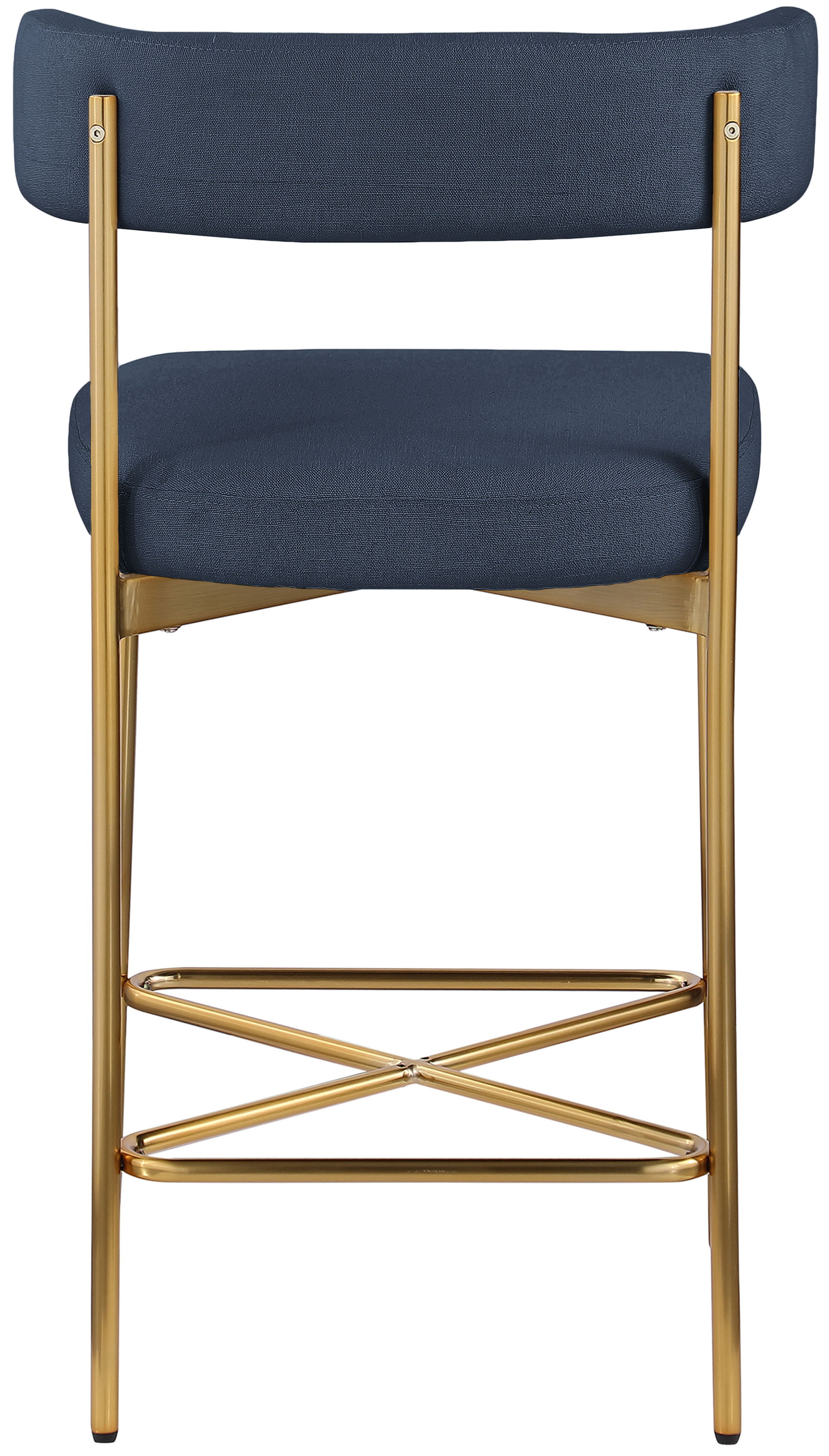 Rivage - Durable Stool With Gold Frame (Set of 2) - Deep Navy