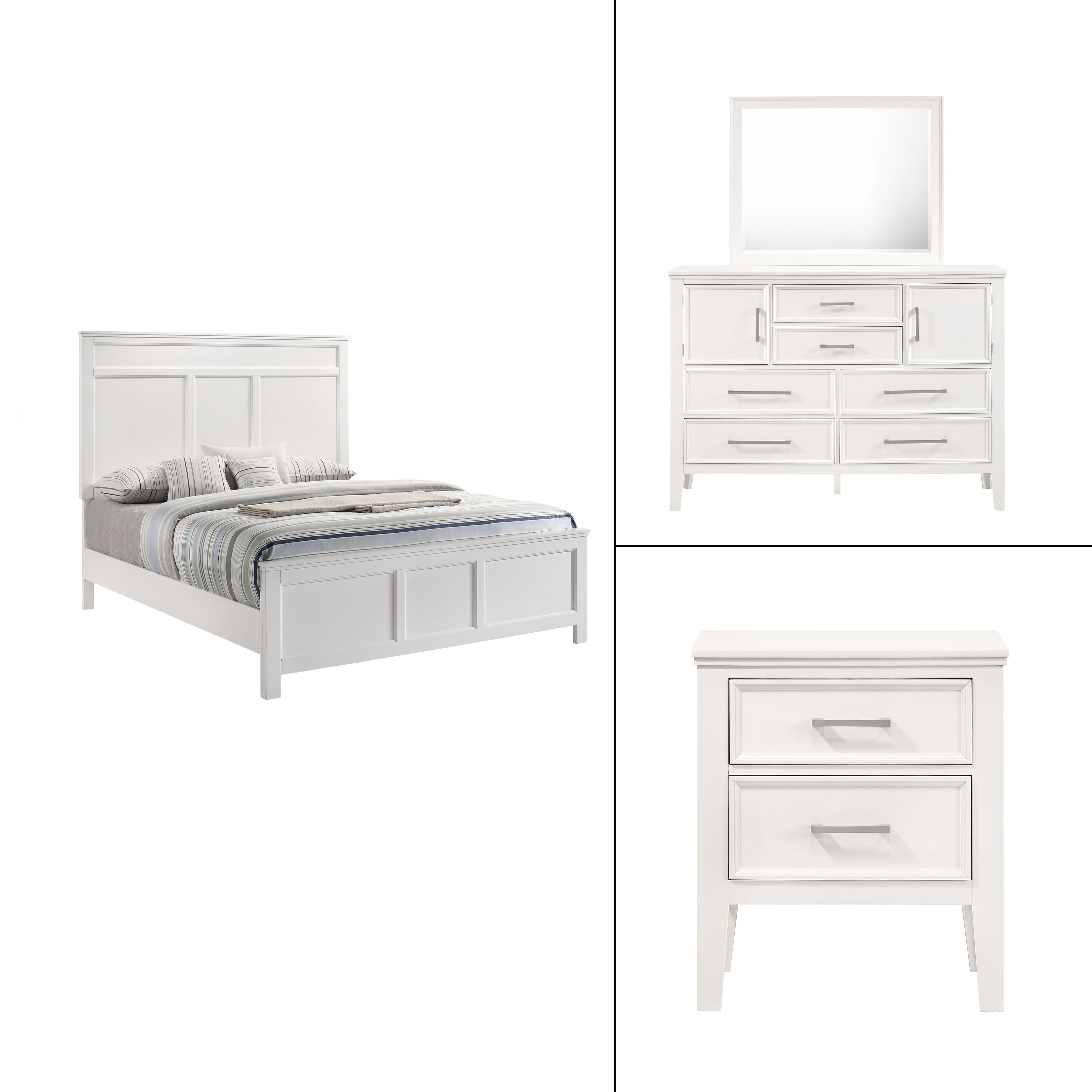 Queen · 4 Pc · Bed & Dresser & Mirror & Nightstand