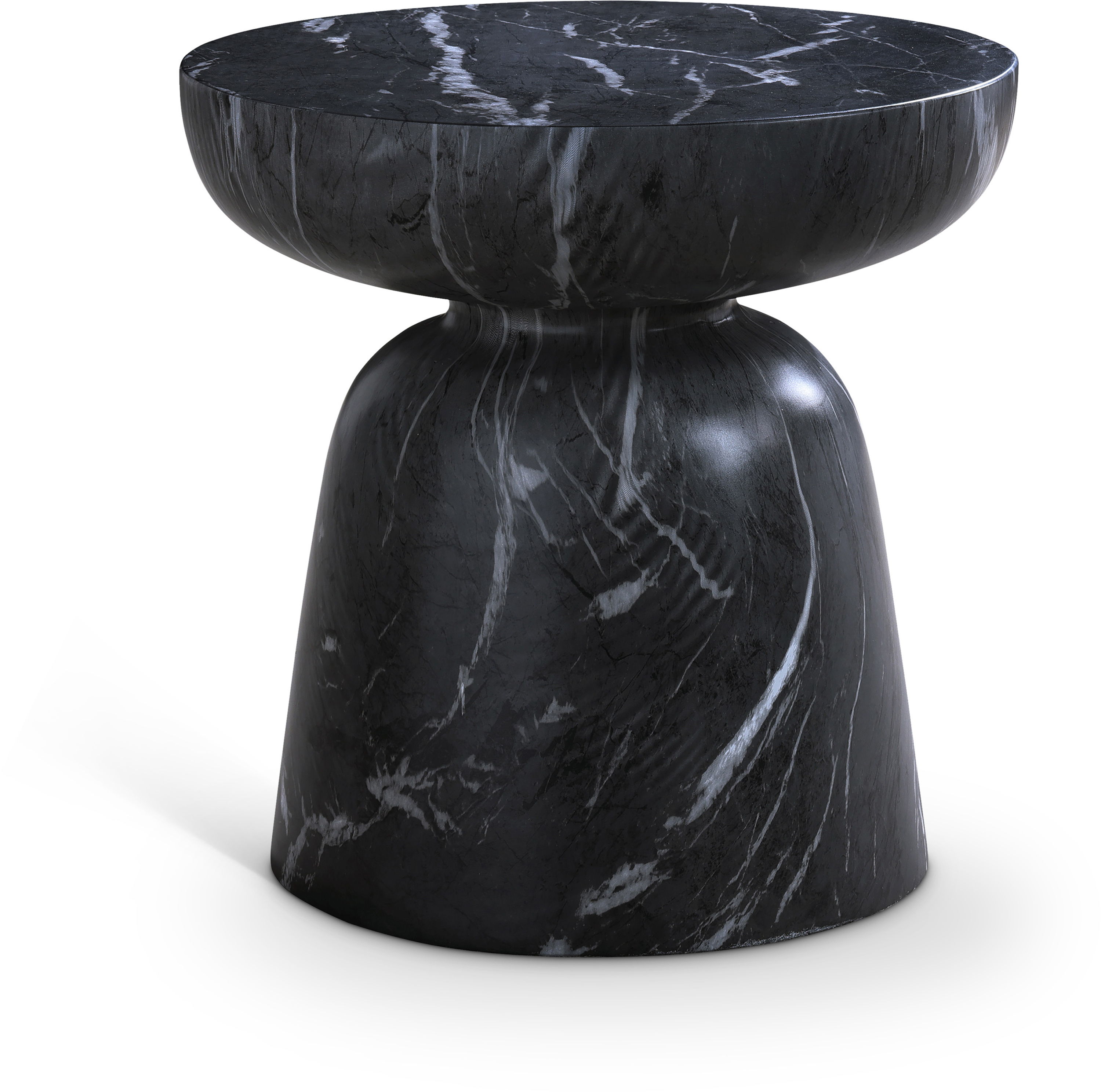Avellino - Marble Finish Concrete End Table - Black