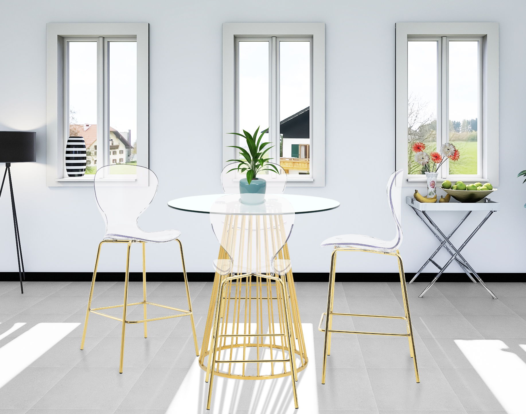 Clarion - Stool (Set of 2) - Gold