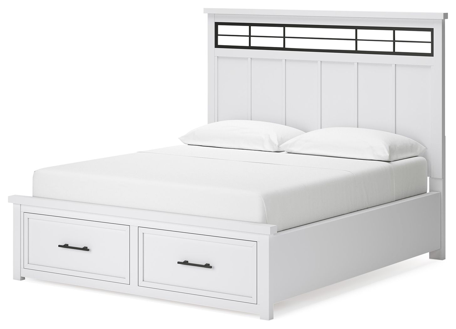Ashley Furniture Ashbryn - California King Panel Storage Bed - White / Natural - Image 4