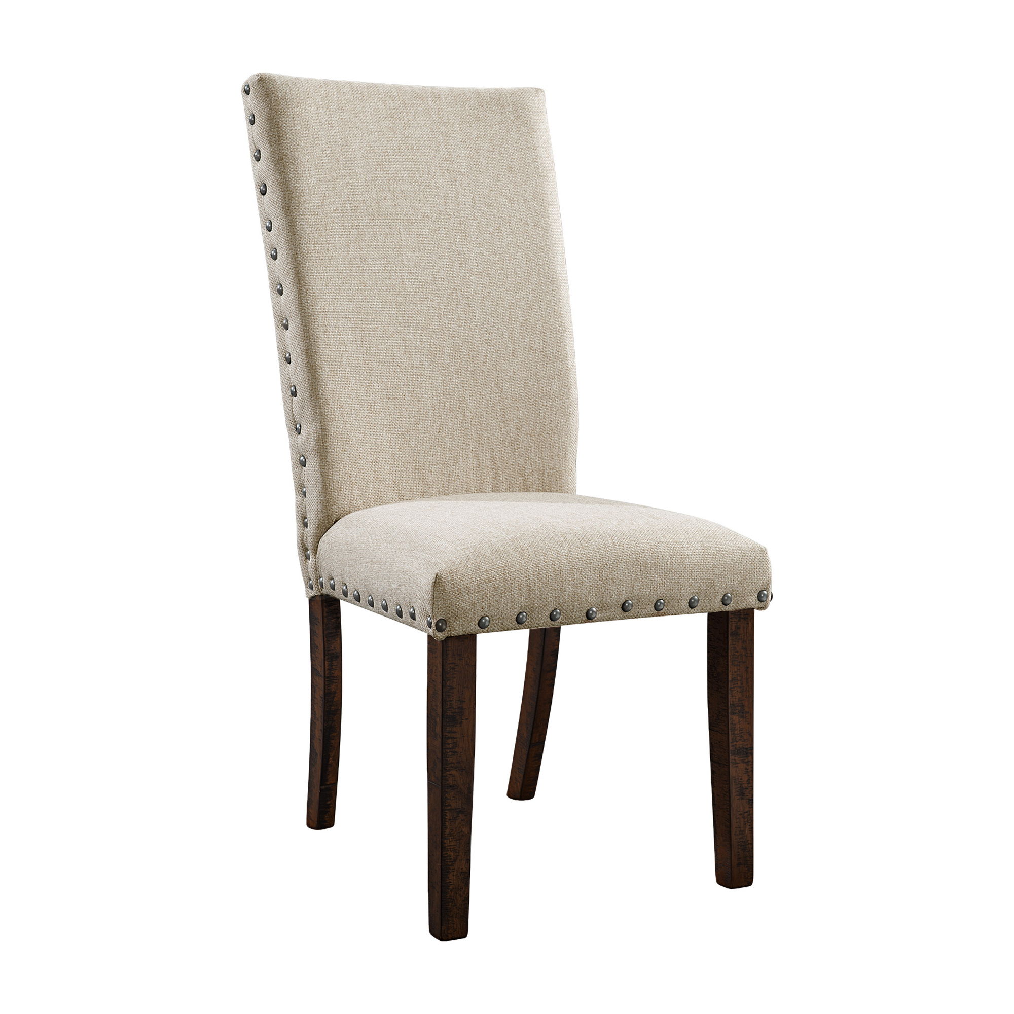 Jax - 7 Piece Dining Set (Table And Six Upholstered Side Chairs) - Dark Walnut