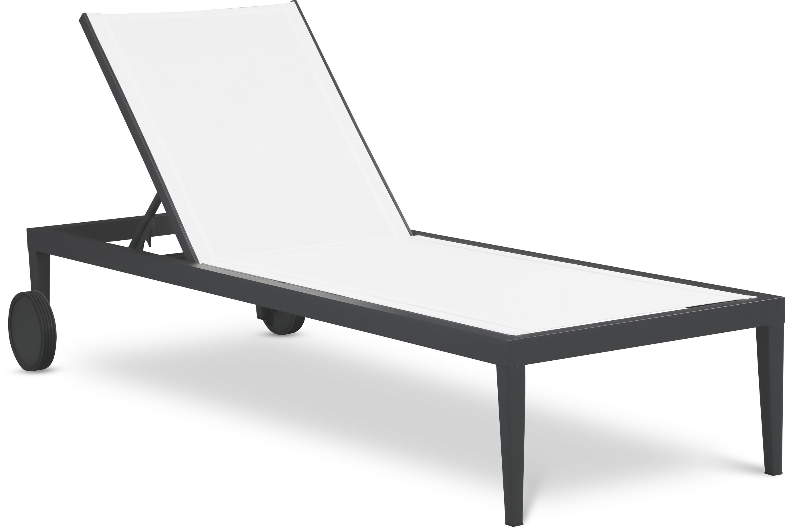 Nizuc - Outdoor Patio Chaise Lounge Chair With Gray Base - White