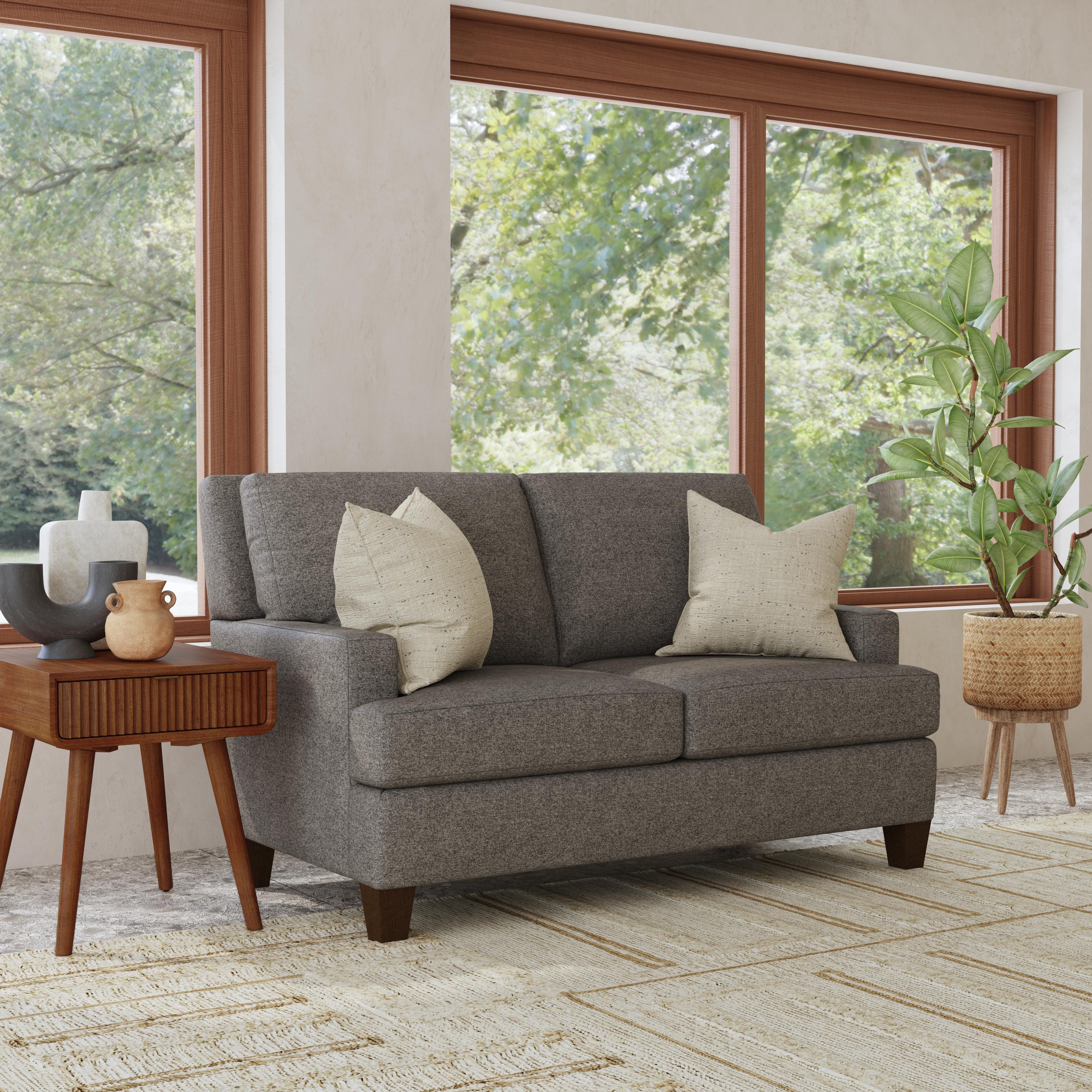 Lloyd - Fabric Loveseat, dark brown