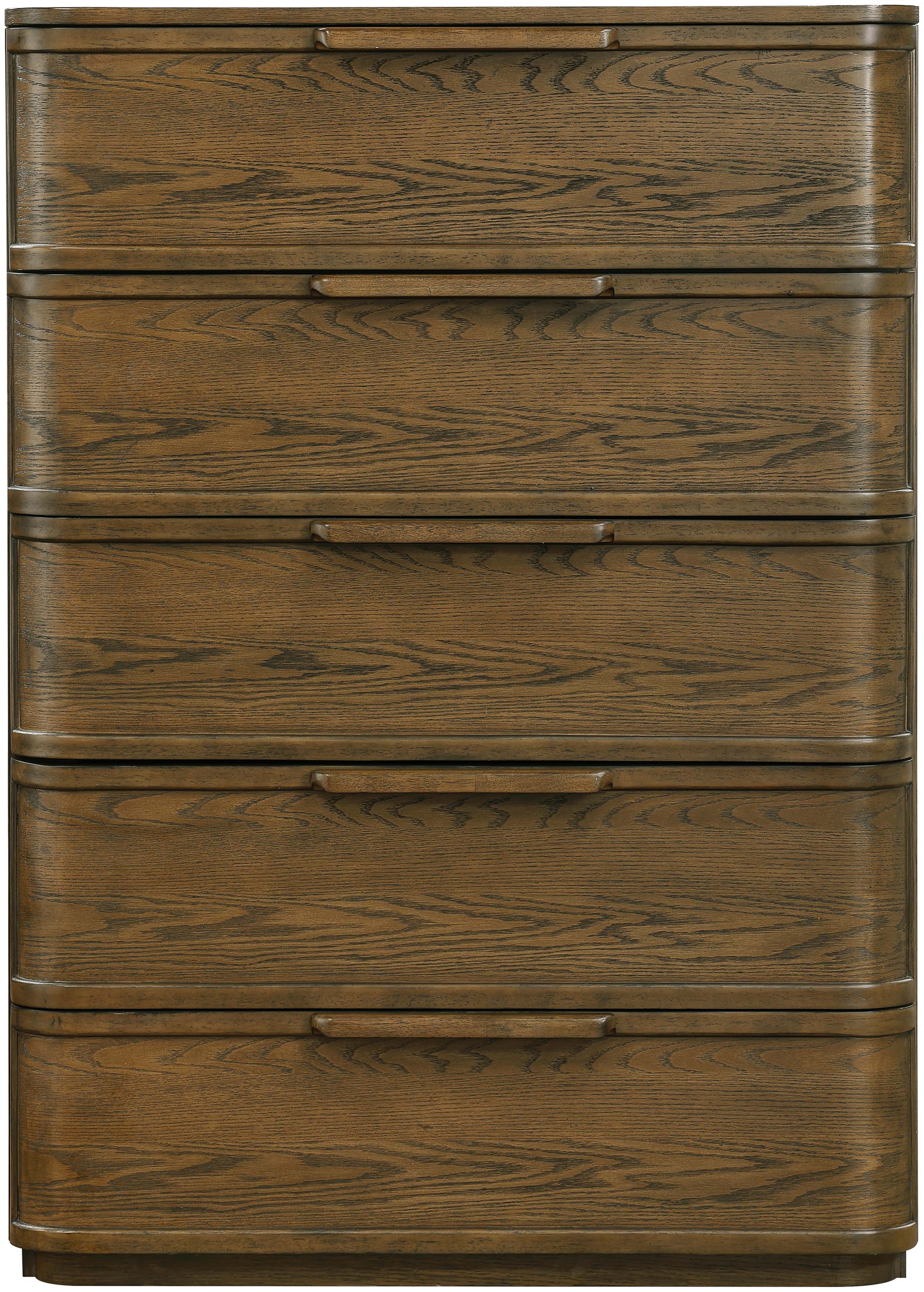 Tiberio - Oak Veneer And Solid Wood Chest - Brown