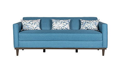 Aiden - Sofa With 3 Pillows - Blue