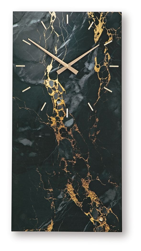 Teague - Wall Clock - Black / Gold Finish