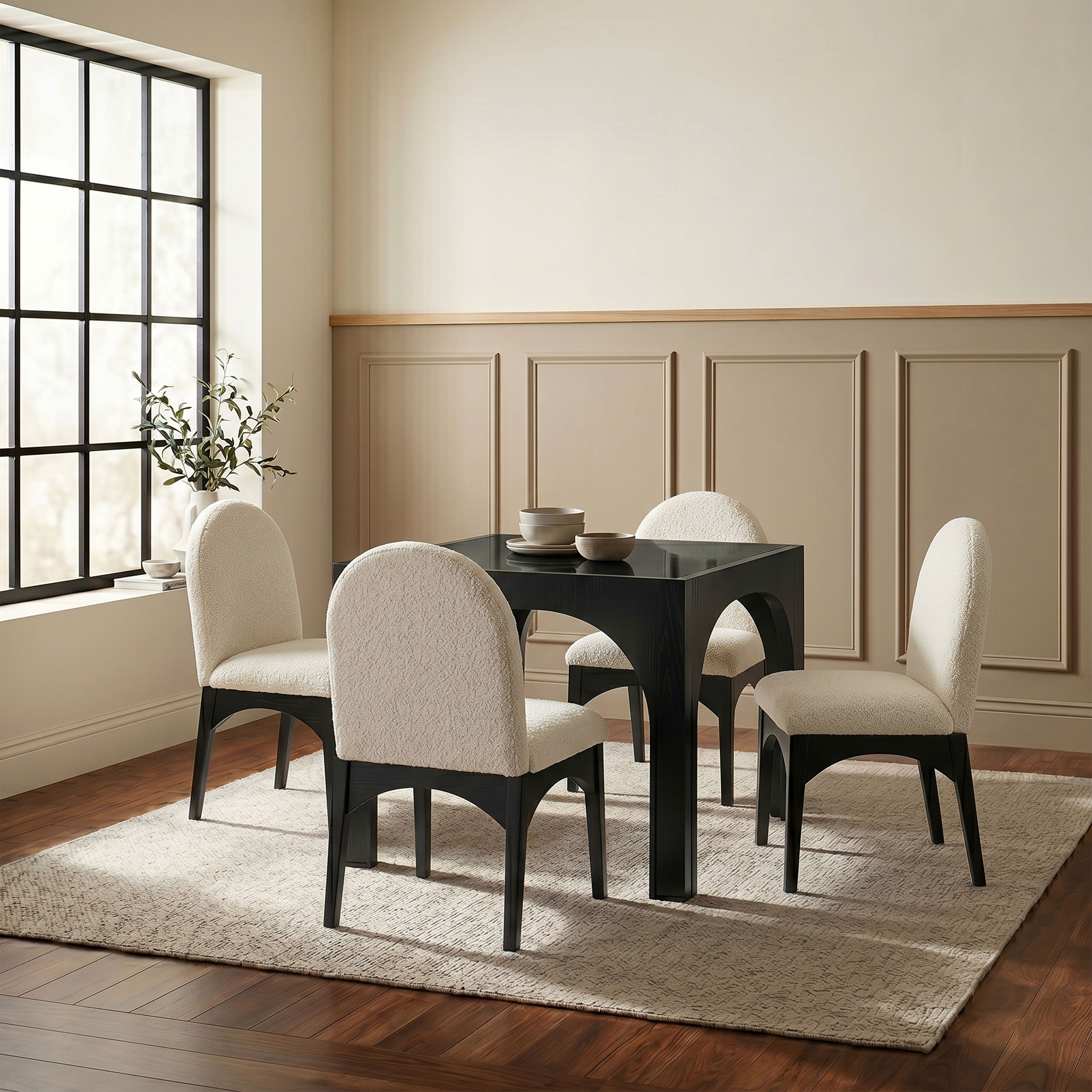 Waldorf - Tempered Glass Top Dining Table - Black