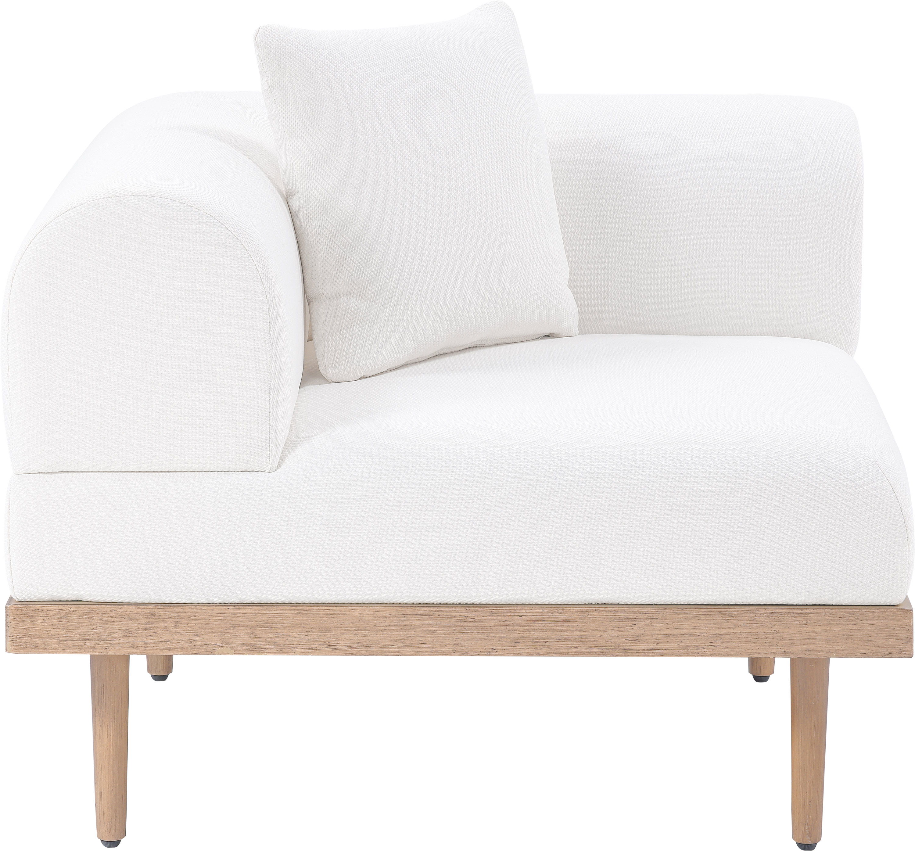 Laguna - Resilient Water Resistant Fabric Upholstered Outdoor Patio Modular Corner Chair - Cream
