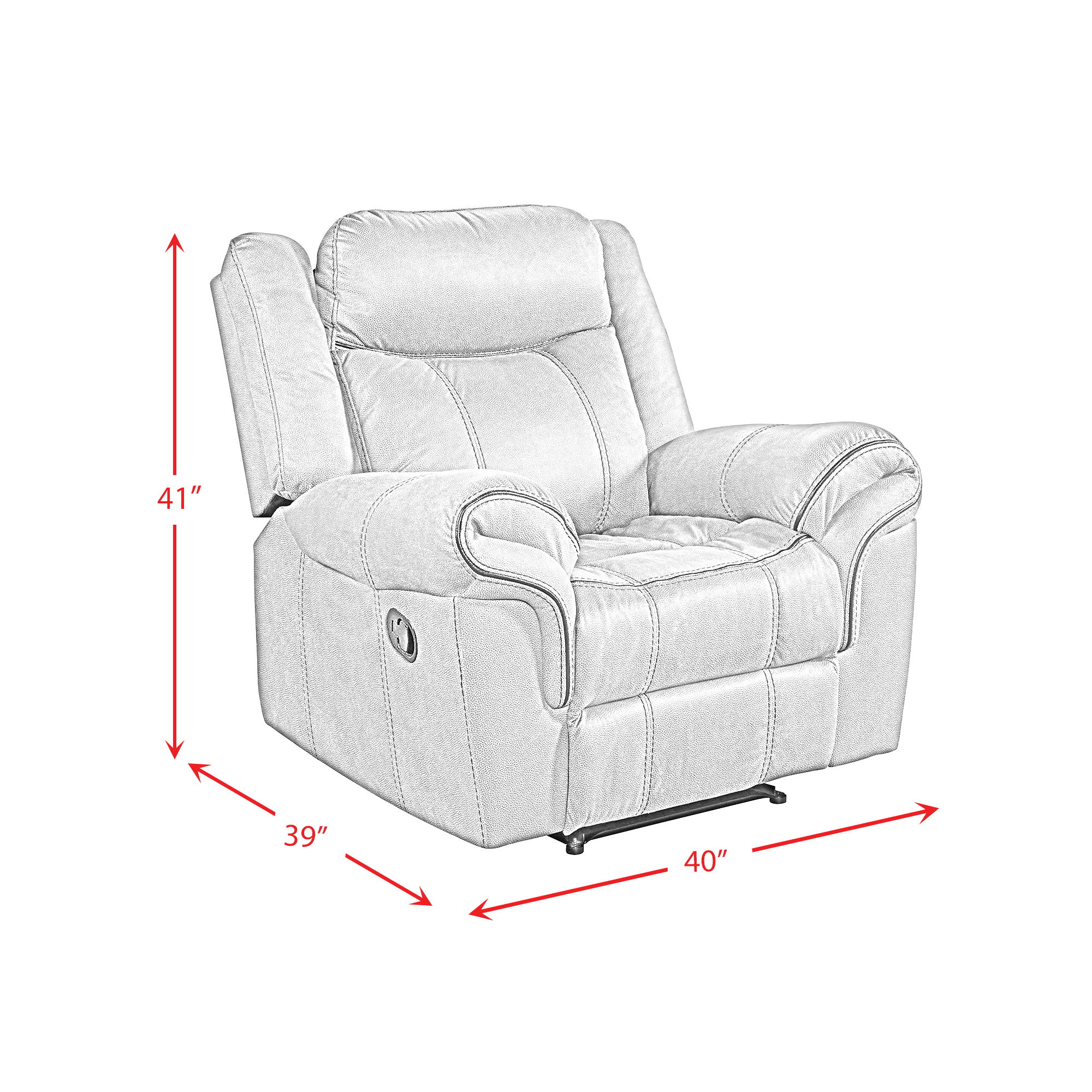 Sorrento - Glider Recliner - Charcoal