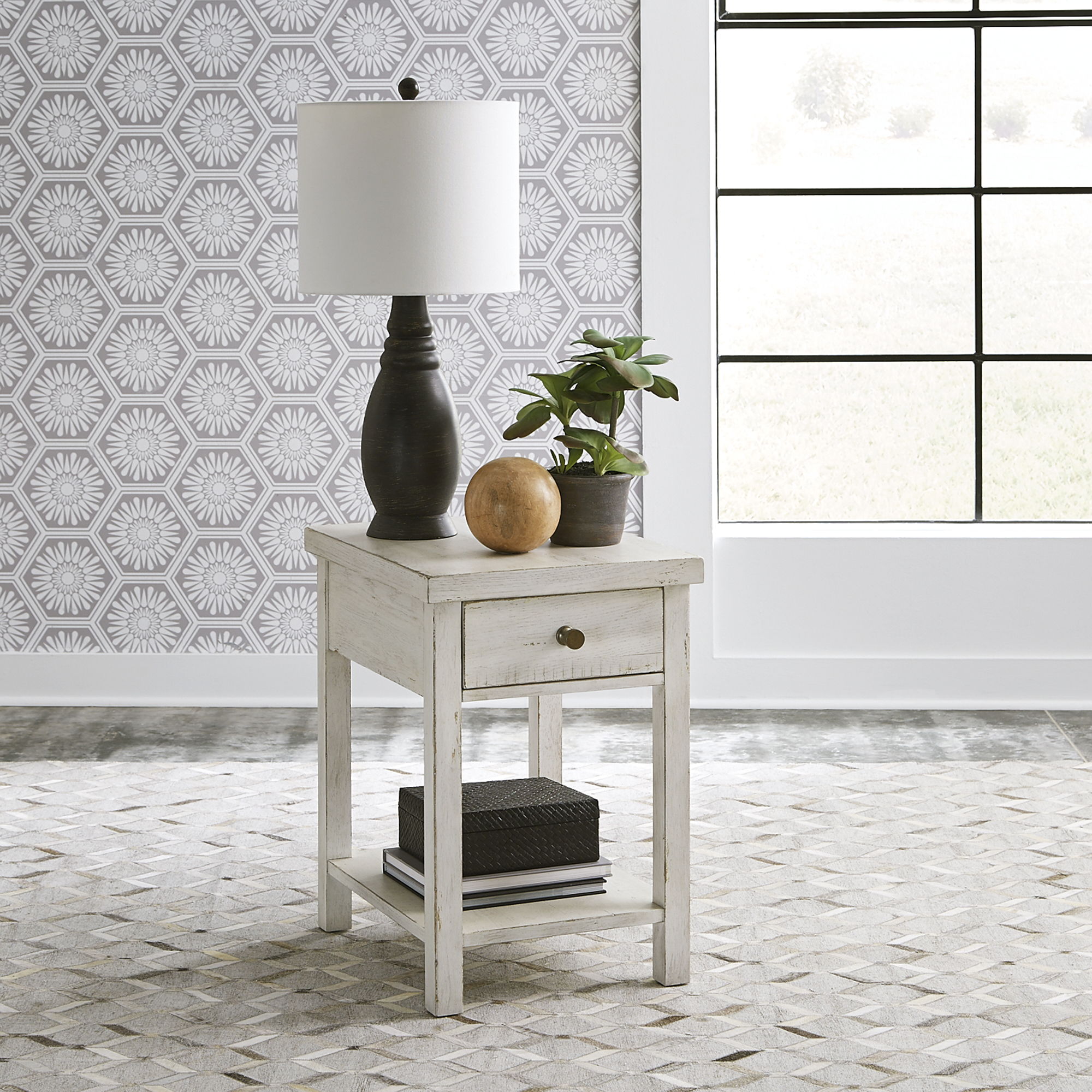 Liberty Furniture Modern Farmhouse - Drawer Chair Side Table - White