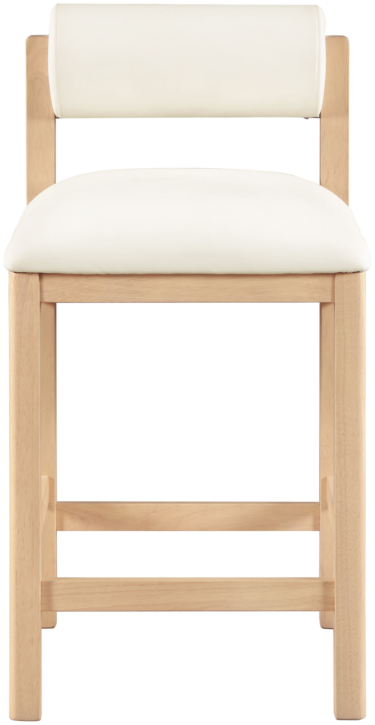 Roundhill - Vegan Leather Counter Stool - Cream