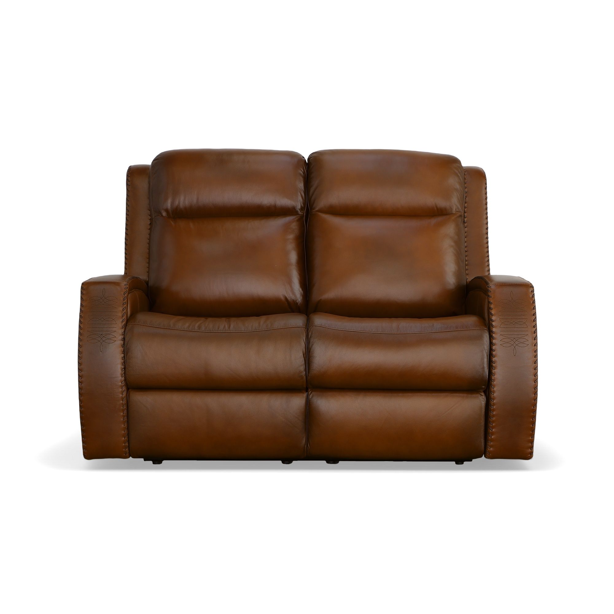 Mustang - Power Loveseat With Power Headrest - Rust, light brown, view 3
