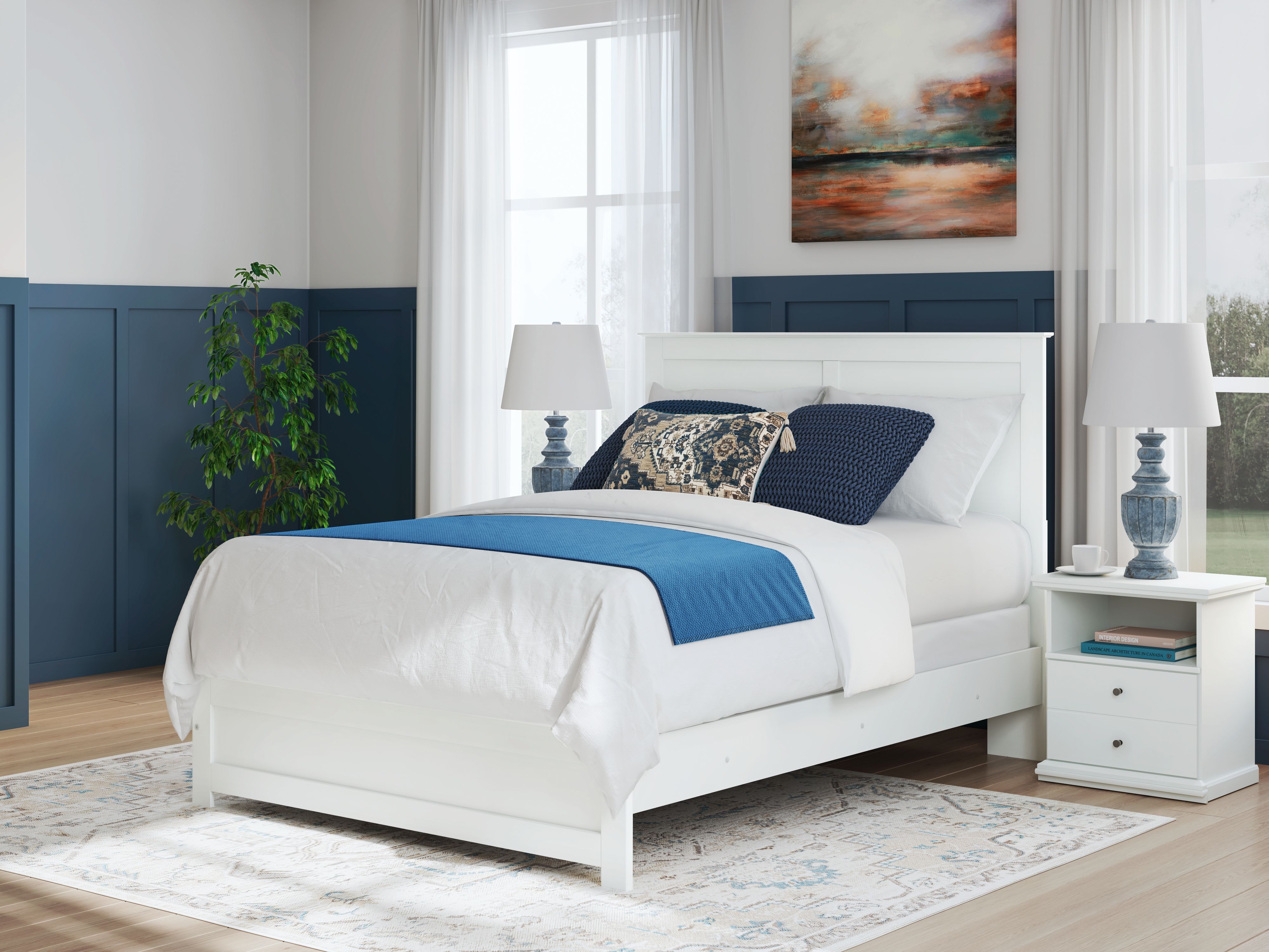 Bostwick Shoals - Queen Panel Bed With Framed Footboard - White
