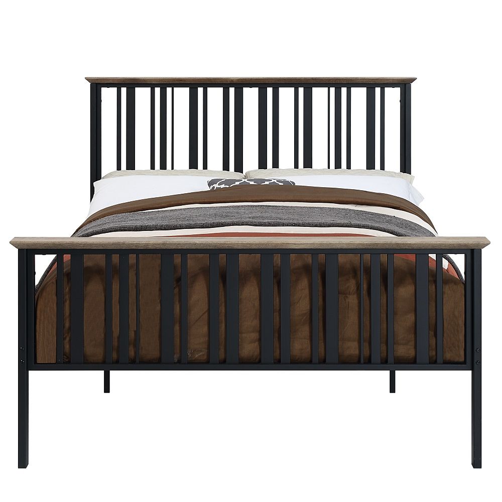 Zudora - Full Bed - Antique Oak & Black, black, view 6