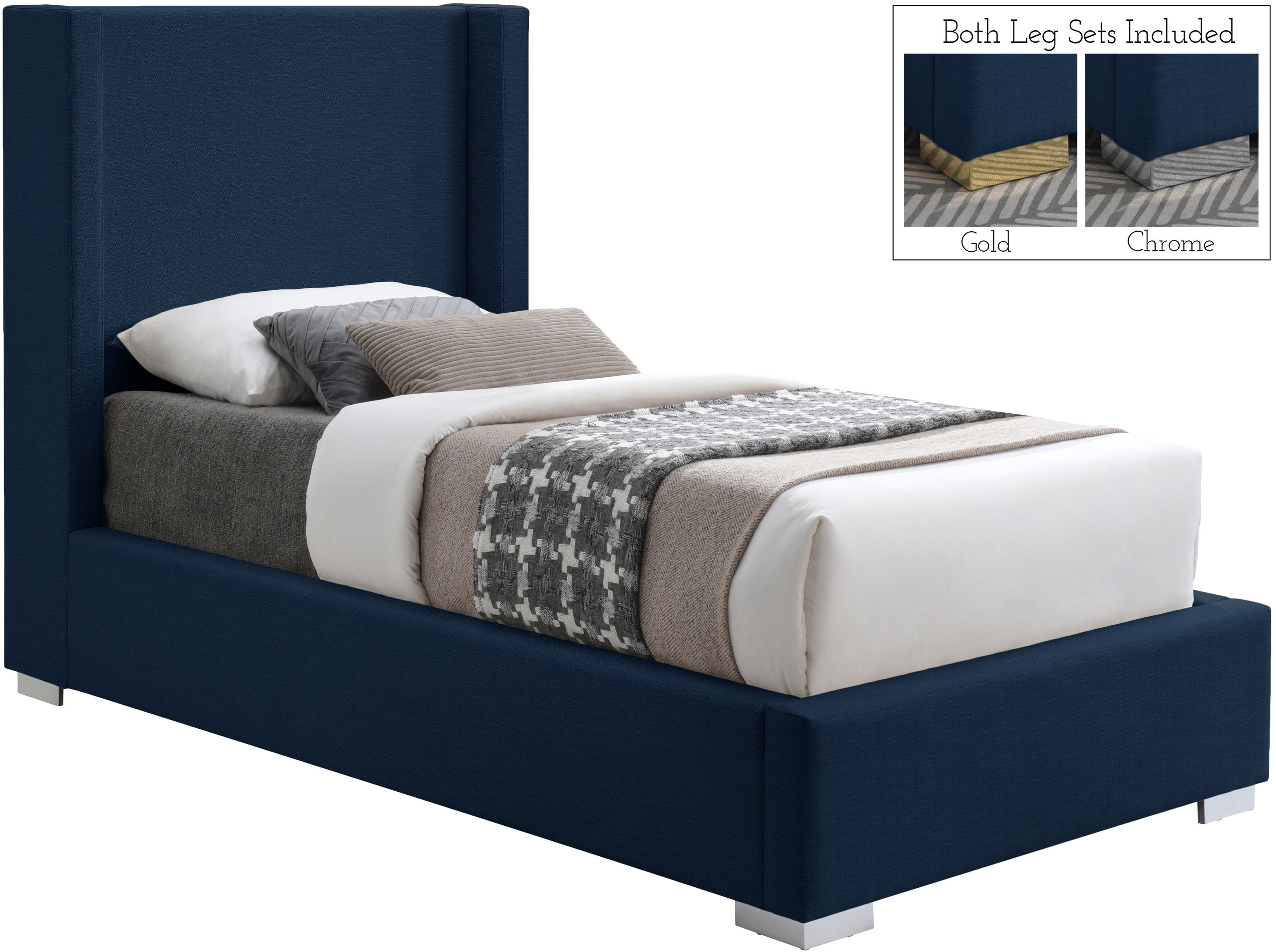 Royce - Twin Bed - Navy