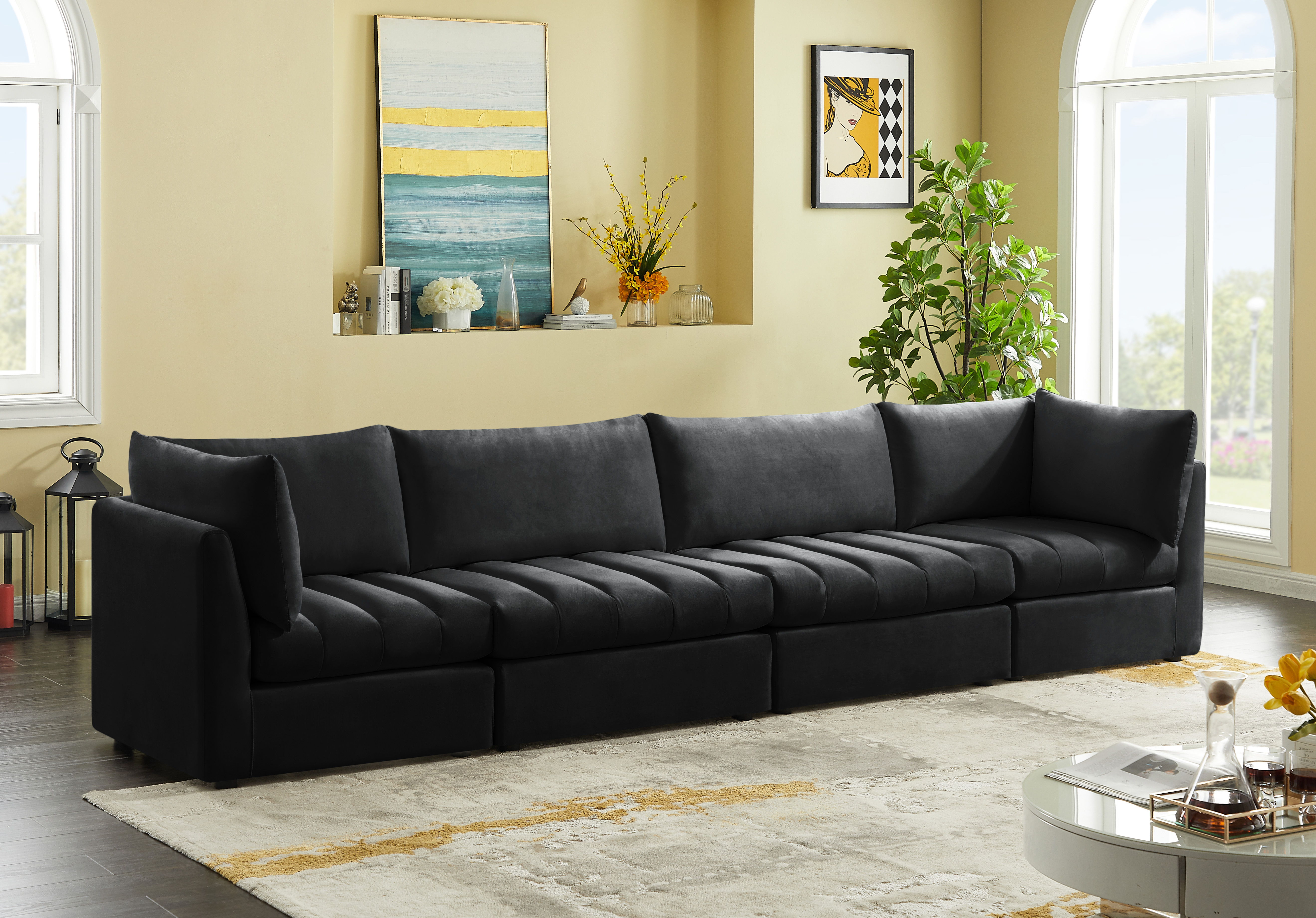 Jacob - Modular 4 Piece Sofa - Black